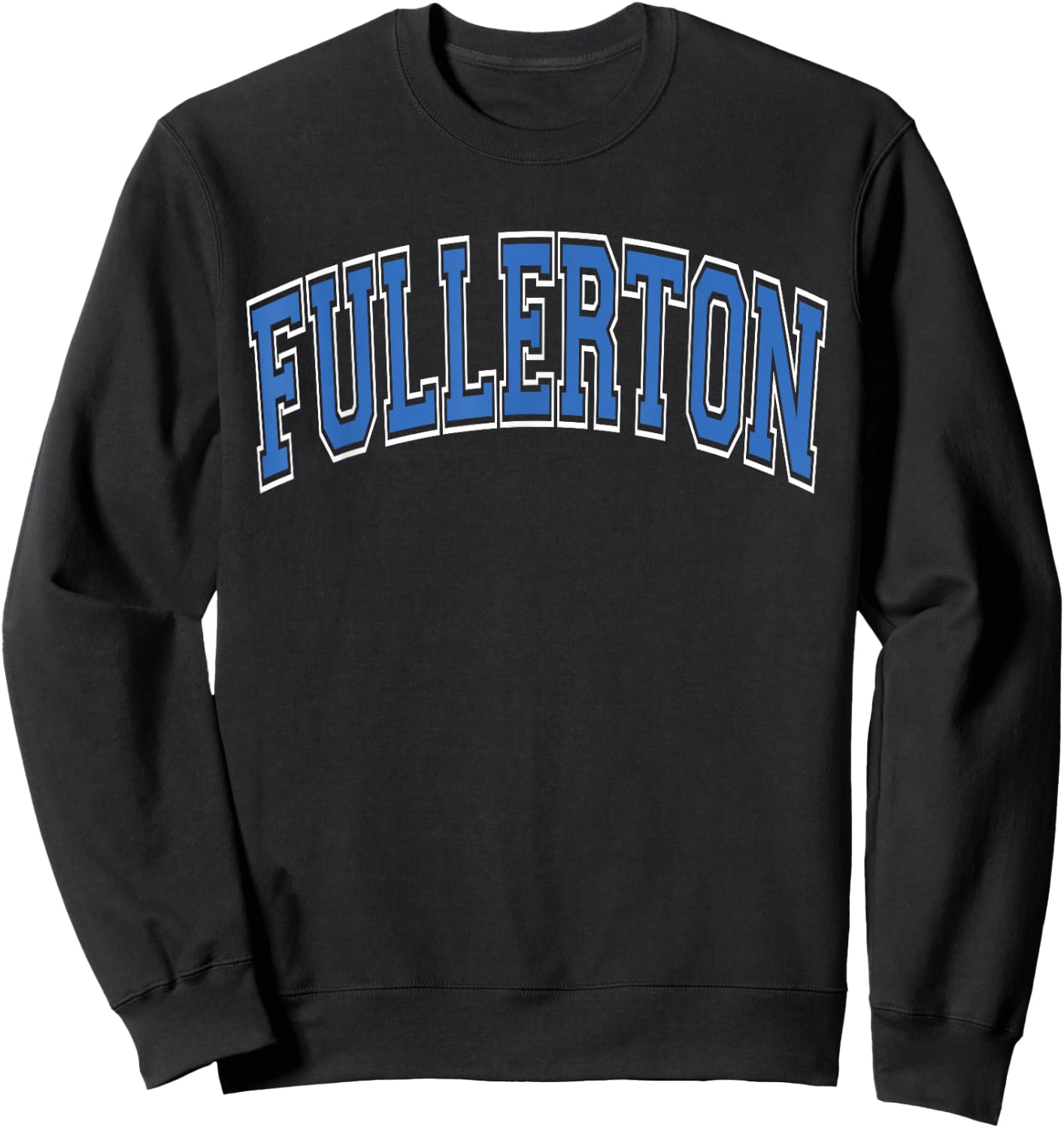 Fullerton Arched Blue Text Sweatshirt - Sweatshirt | Black