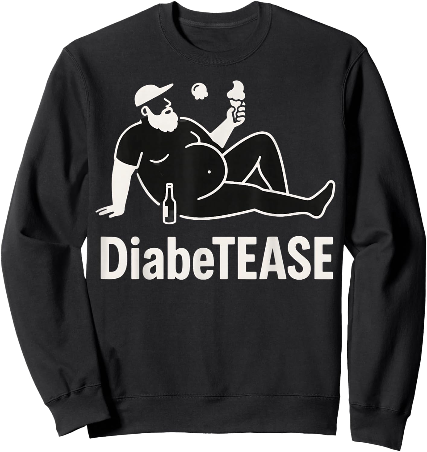 DiabeTEASE Dad Joke Diabetes Pun Funny Graphic Sweatshirt - Sweatshirt | Black