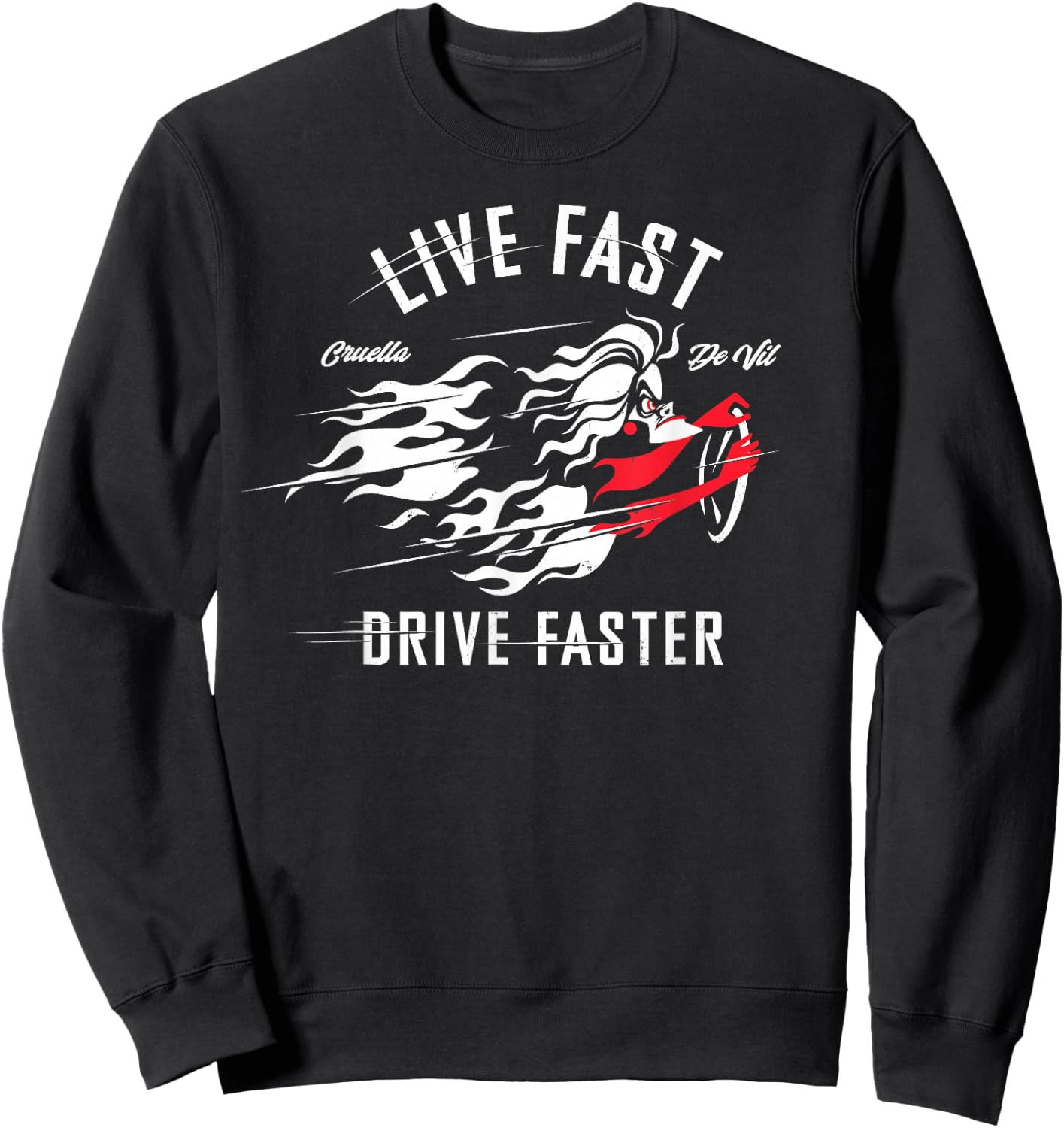 Disney Villains Cruella de Vil Live Fast Drive Faster Sweatshirt - Sweatshirt | Black