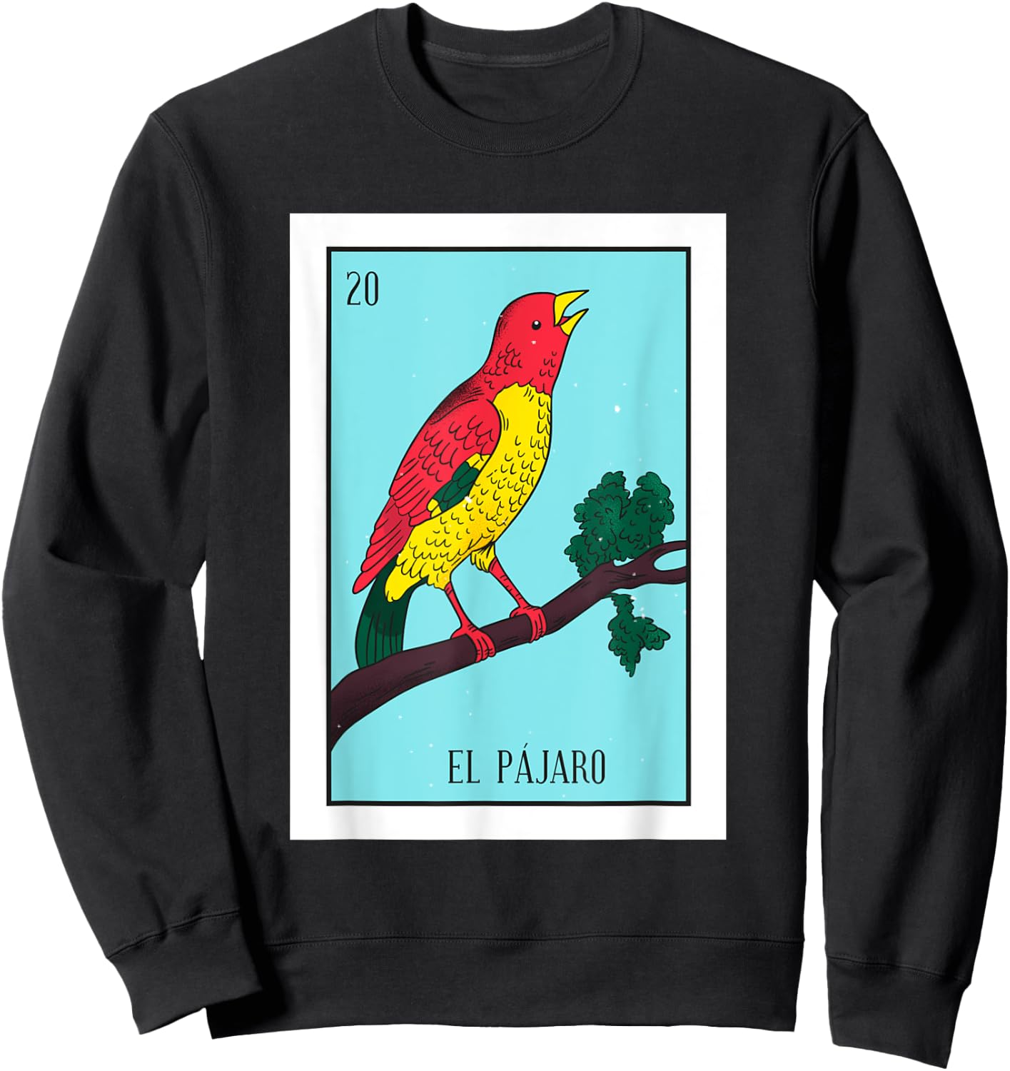 El Pajaro Lottery Card The Bird Card Mexican Lottery Sweatshirt - Sweatshirt | Black
