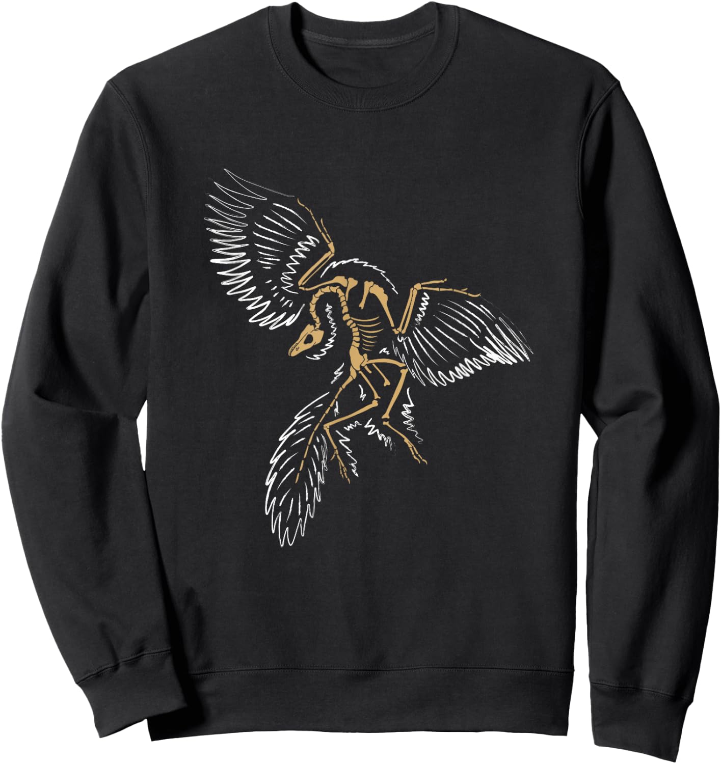 Bird Dinosaur Fossil Vintage Archaeopteryx Sweatshirt - Sweatshirt | Black
