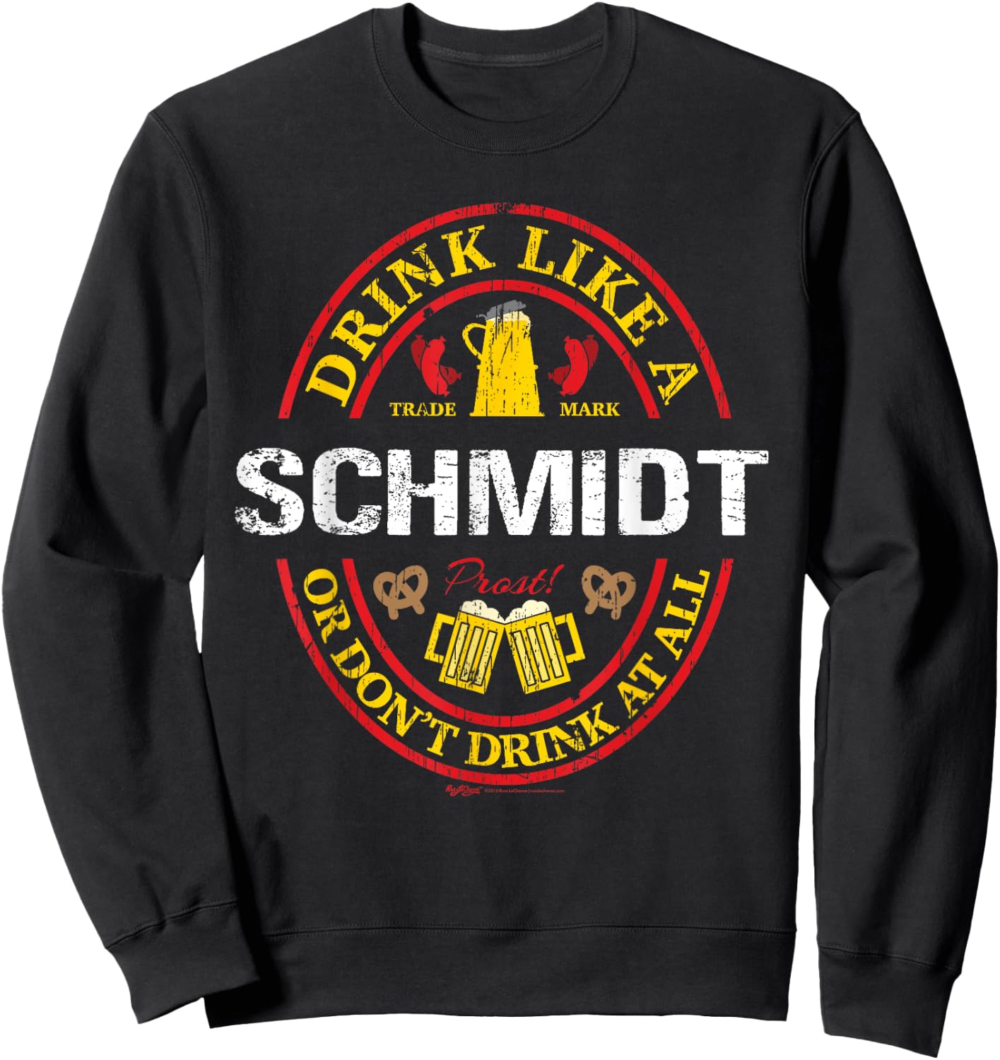 Vintage Drink Like A Schmidt Oktoberfest 2021 Drinking Sweatshirt - Sweatshirt | Black