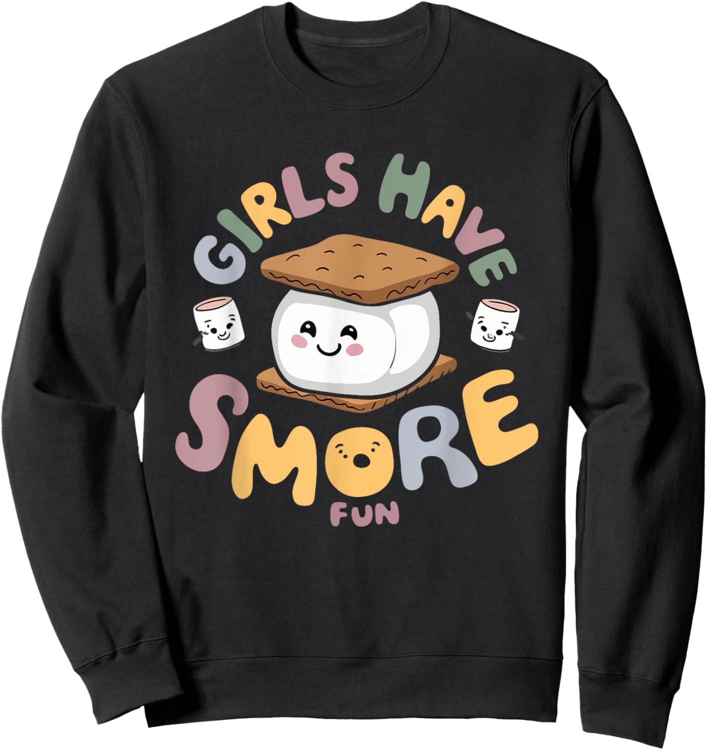 Girls Have Smore Fun Camping Campfire Camper Camp Cute Sweatshirt - Sweatshirt | Black