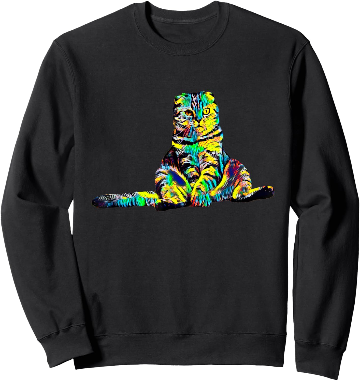 Scottish Fold Cat Men Women Girls Kids Sweatshirt - Sweatshirt | Black