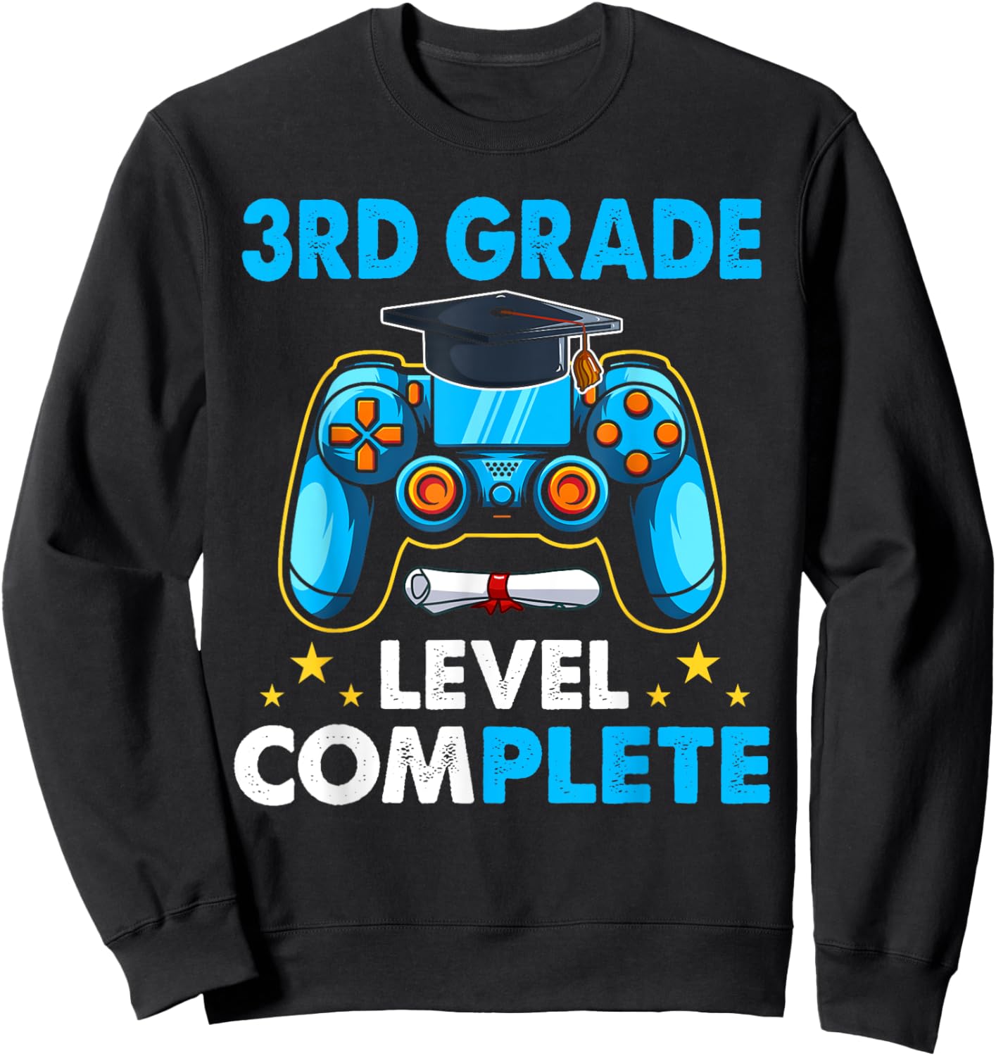 3rd Grade Level Complete Last Day Of School Graduate Boys Sweatshirt - Sweatshirt | Black