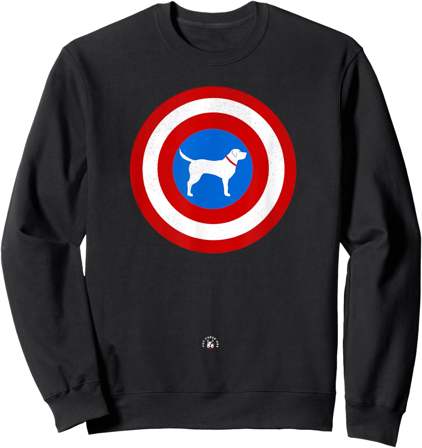 Cute Graphic Superhero Dog - Captain Labrador Men Women Kids Sweatshirt - Sweatshirt | Black