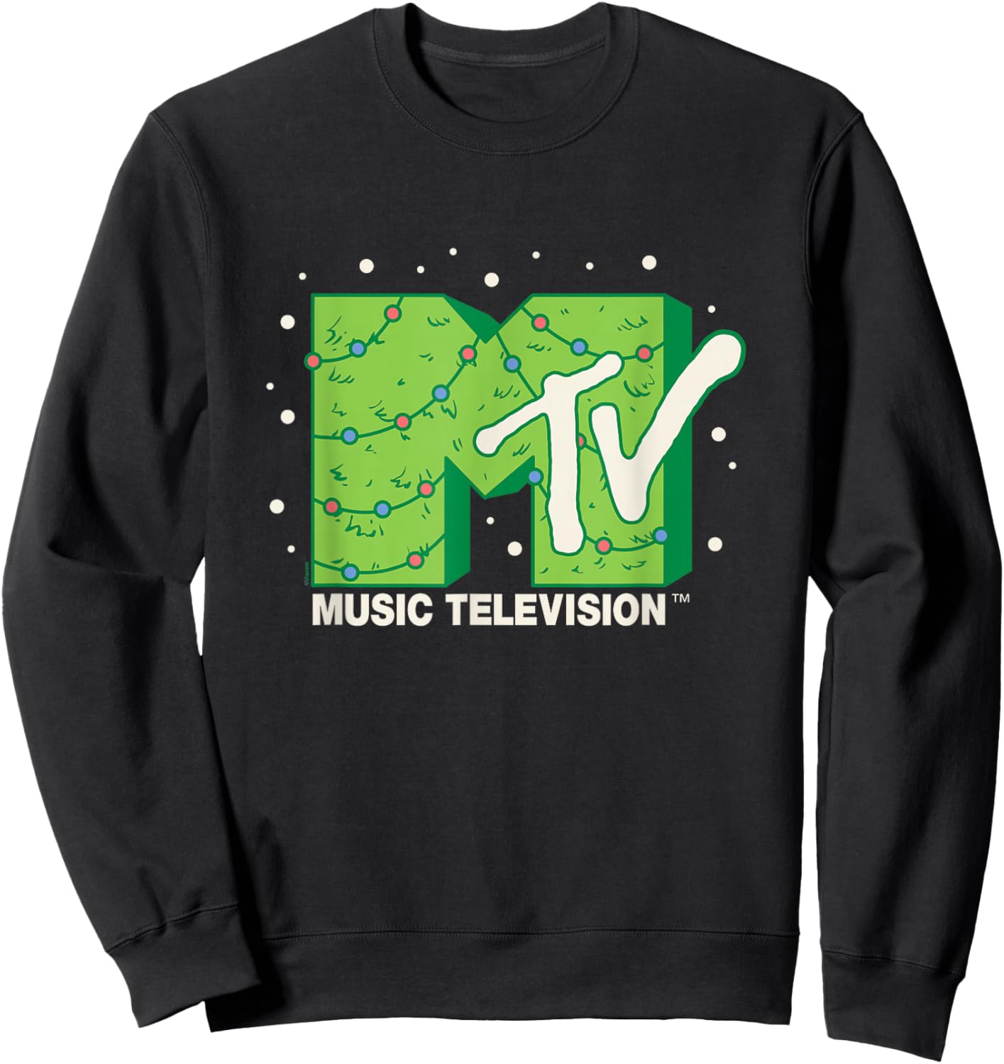 MTV - MTV Logo Christmas Tree Sweatshirt - Sweatshirt | Black
