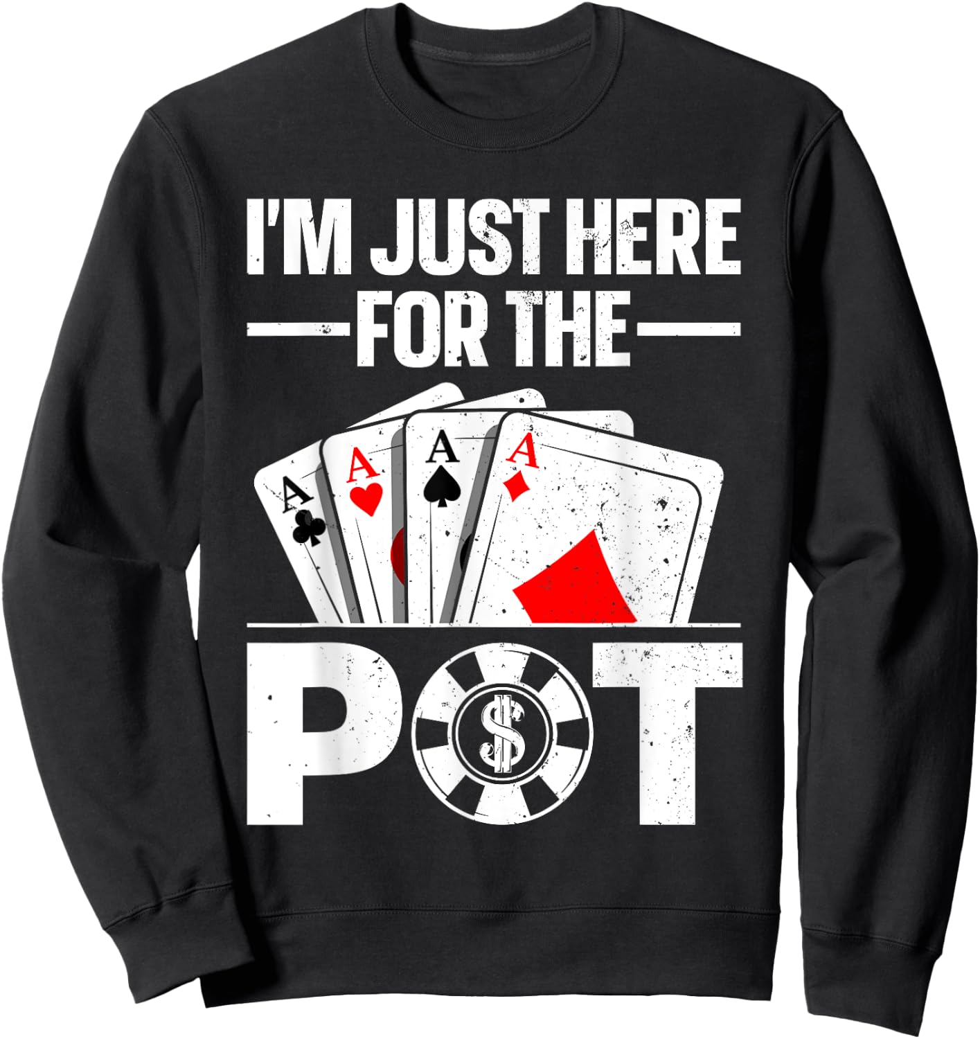 Funny Poker Lover Design Women Casino Poker Players Sweatshirt - Sweatshirt | Black