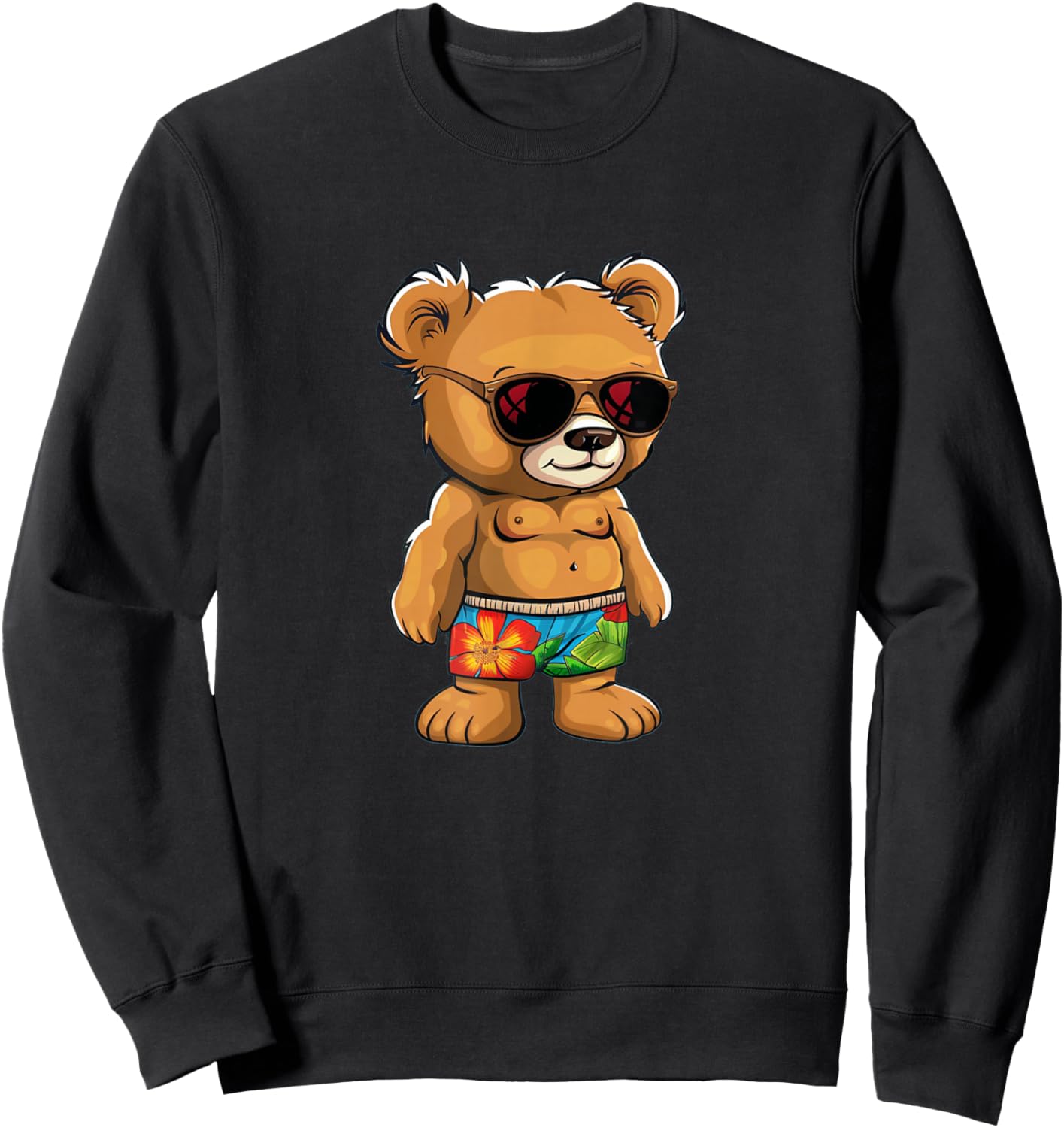 Awesome Teddy Bear swim trunks Costume Sweatshirt - Sweatshirt | Black