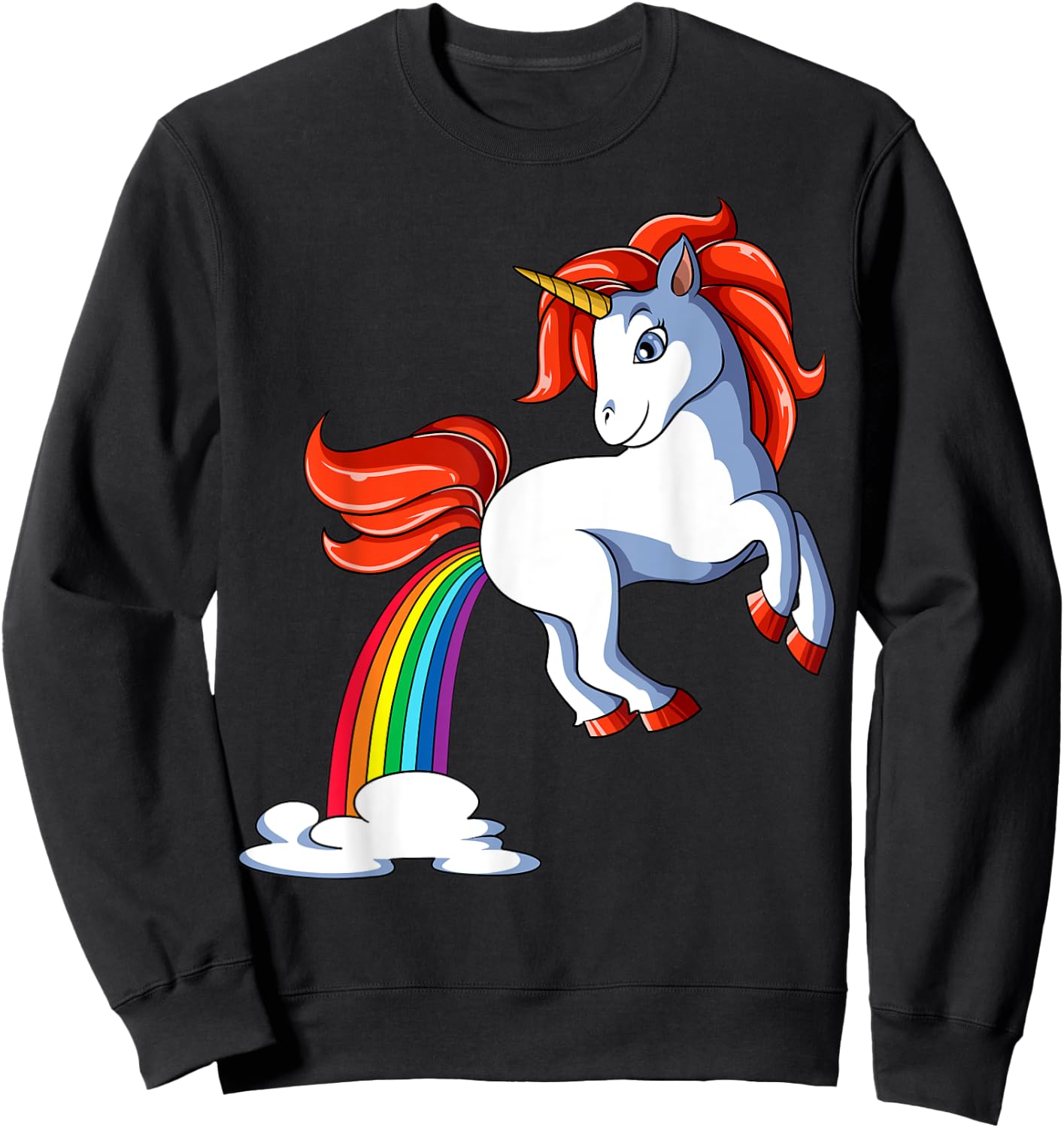 Farting Unicorn Farts Rainbow Unicorn Sweatshirt - Sweatshirt | Black