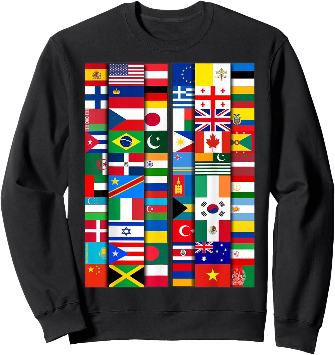 60 Flags of the Countries of the World, Global Unity Sweatshirt - Sweatshirt | Black