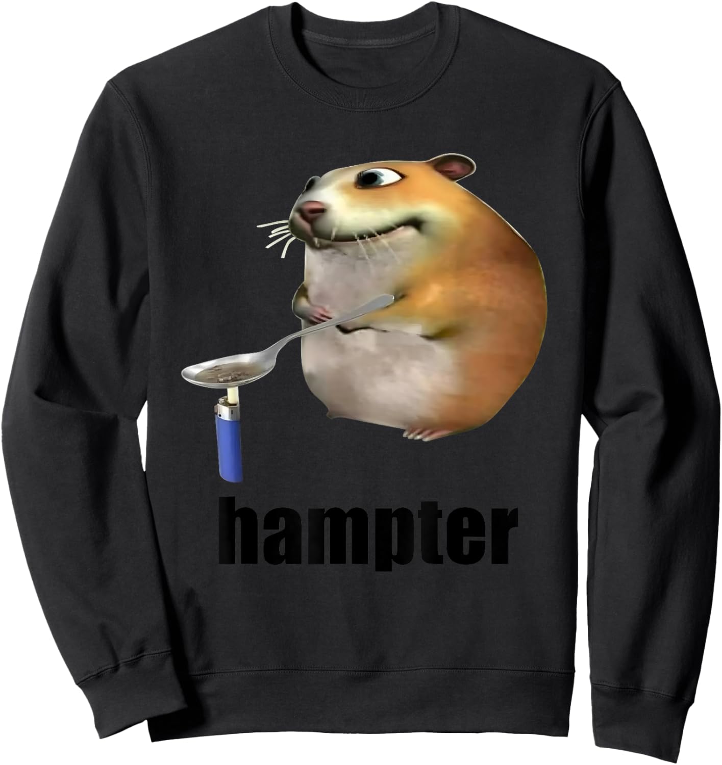 Hampter Grilling Honey Funny Hamster Sweatshirt - Sweatshirt | Black