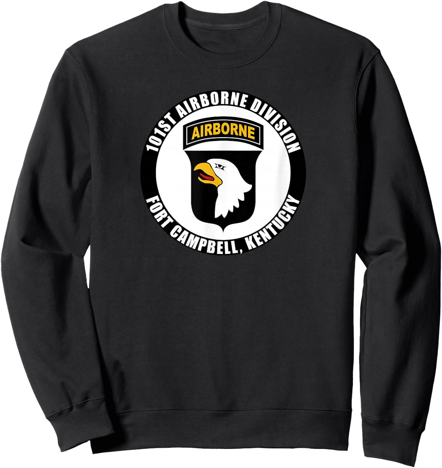 101st Airborne Division Fort Campbell Kentucky Emblem Vet Sweatshirt - Sweatshirt | Black