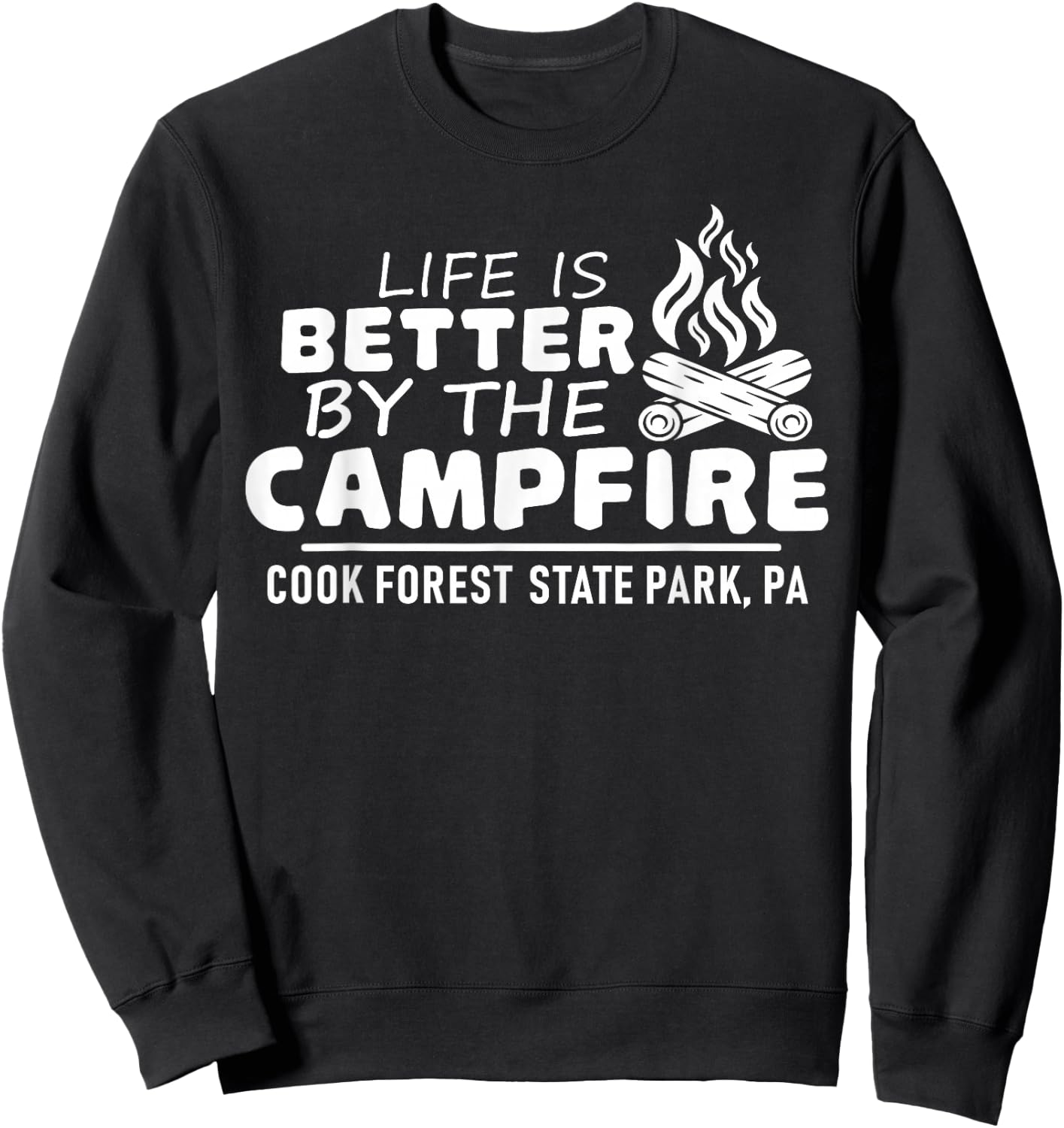Cook Forest State Park Campfire Shirt Camping Hiking Outdoor Sweatshirt - Sweatshirt | Black