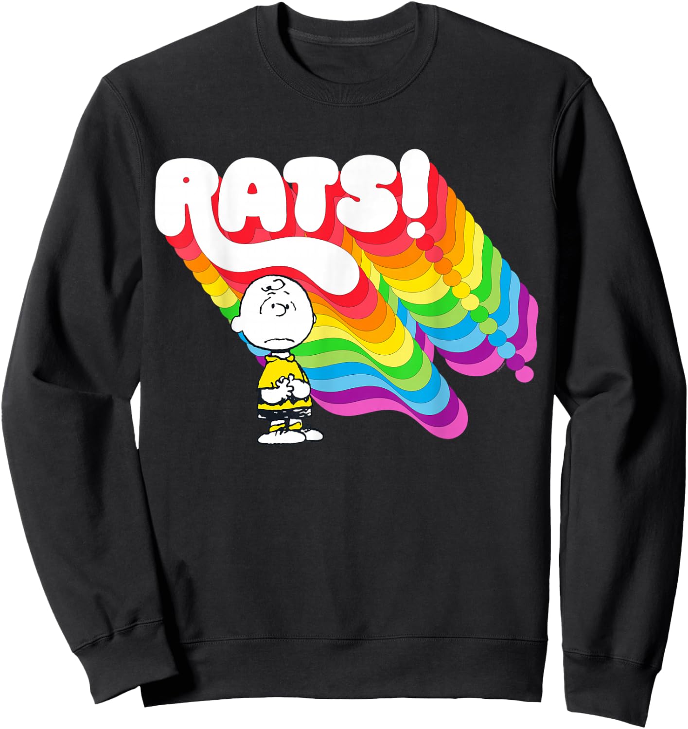 Peanuts Rainbow Charlie Rats! Sweatshirt - Sweatshirt | Black