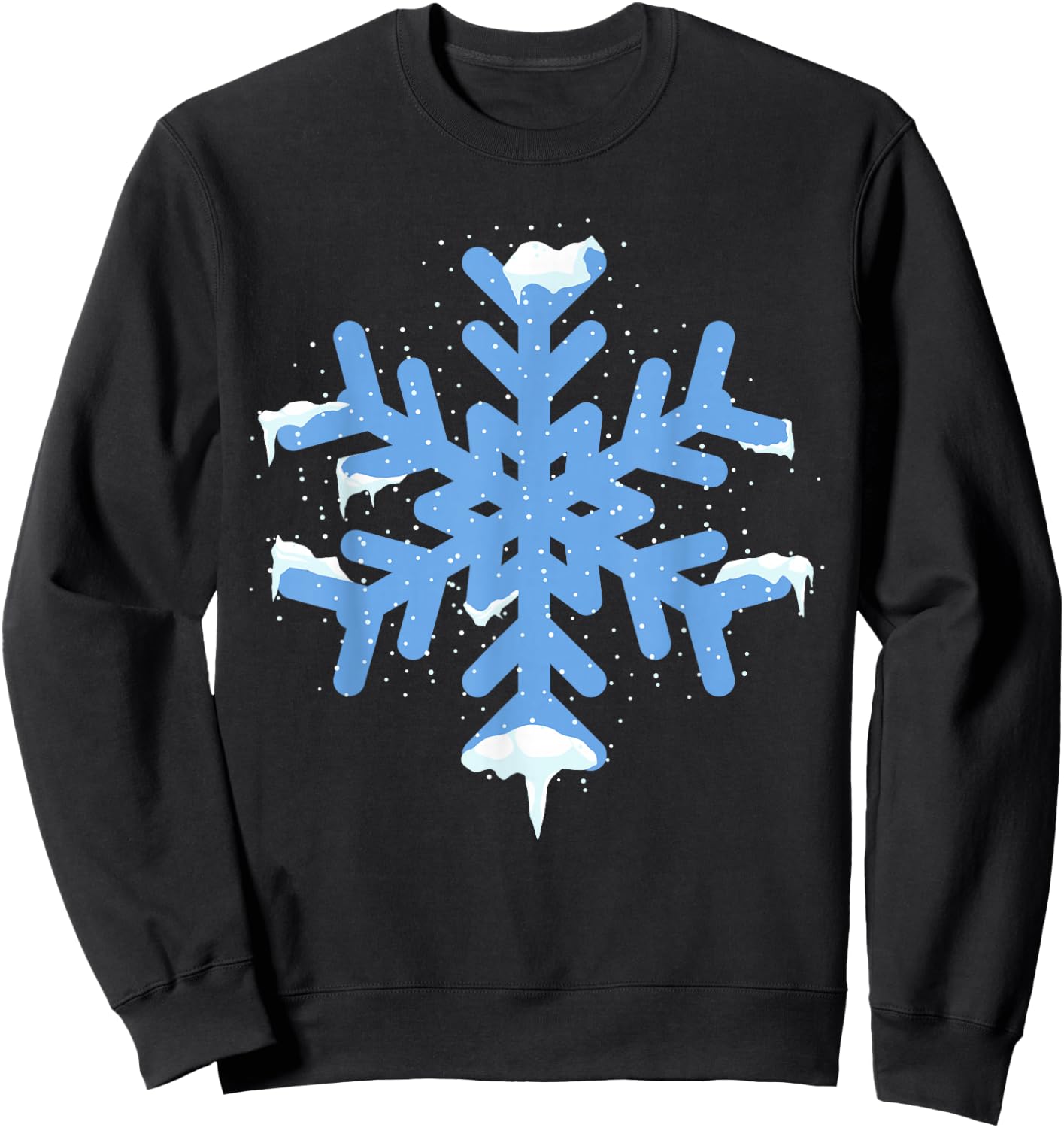 Snowflake Christmas Winter Cold Snow Flake Snowing Sweatshirt - Sweatshirt | Black