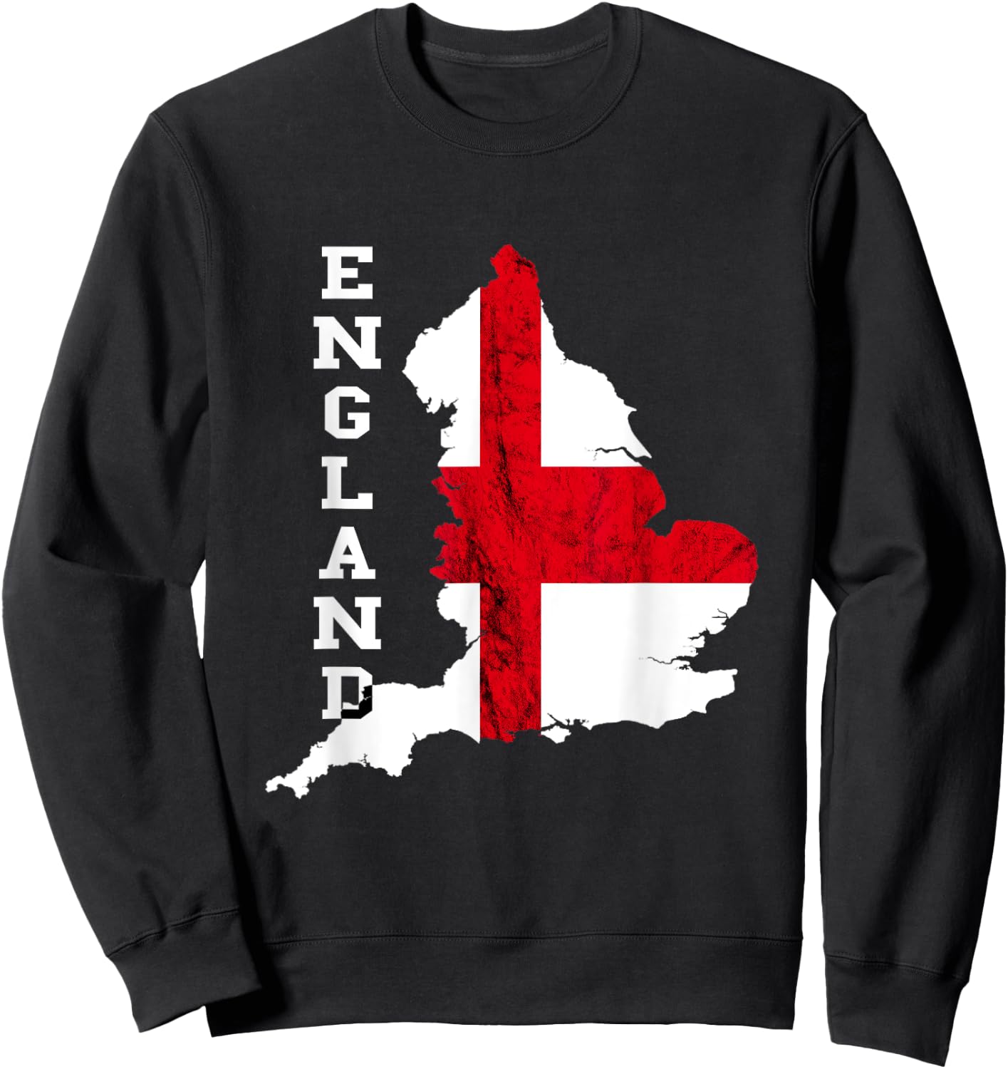 England Map St George's Cross English Flag English Roots Sweatshirt - Sweatshirt | Black