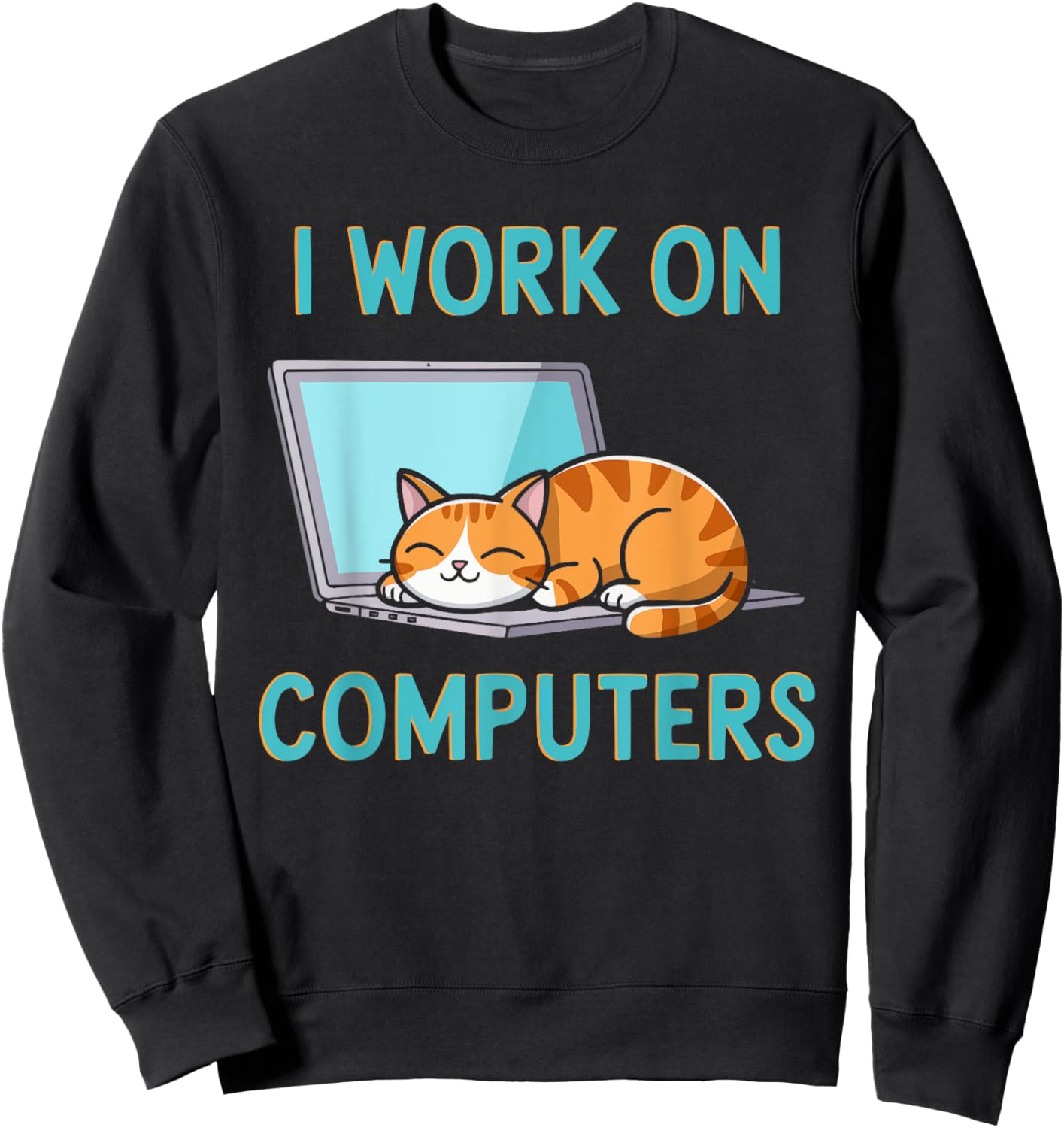 Programmer Cat Kitty Meow Animal Pet Computer Programming Sweatshirt - Sweatshirt | Black