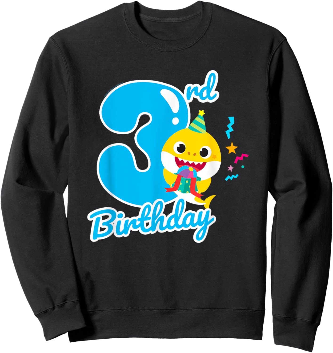 Baby Shark 3rd Birthday Blue 3 Years Sweatshirt - Sweatshirt | Black