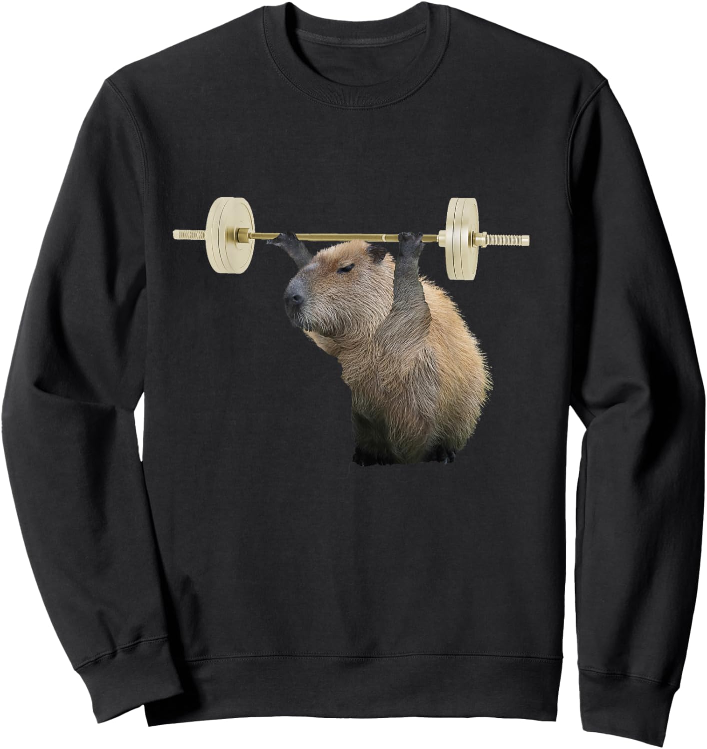 Capybara Weightlifting, Funny Body Building Training Sweatshirt - Sweatshirt | Black