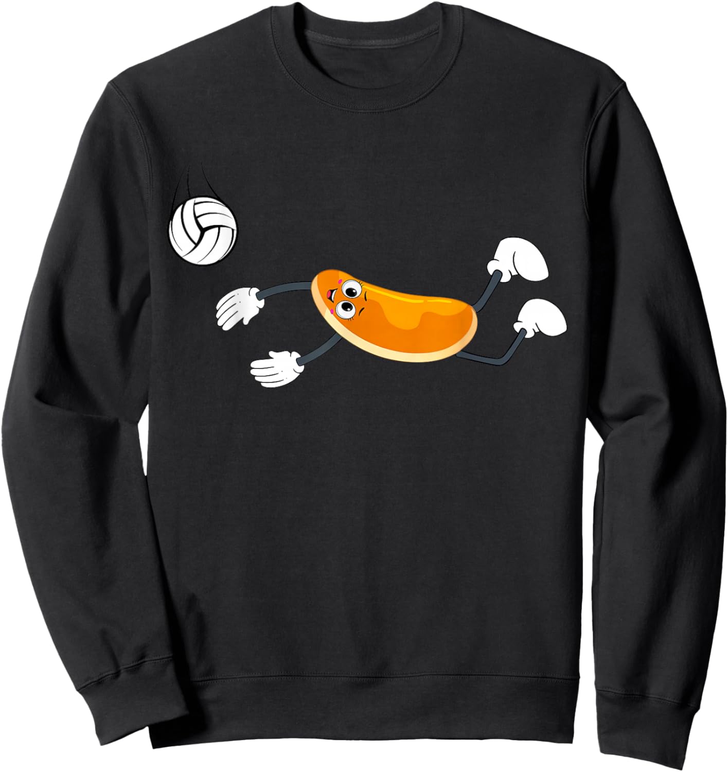 Funny Pancake Playing Volleyball Player Game Day Sport Lover Sweatshirt - Sweatshirt | Black