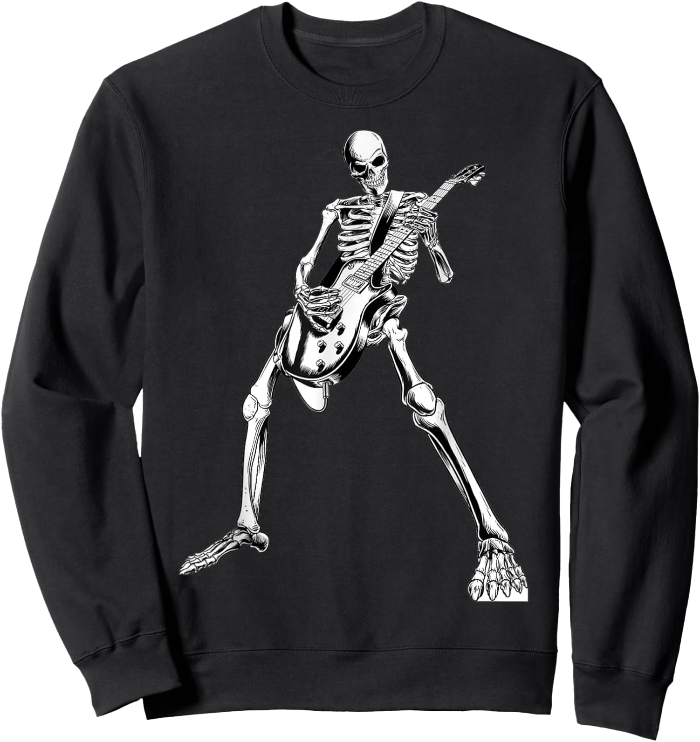 Skeleton playing guitar electric Acoustic Classical Sweatshirt - Sweatshirt | Black