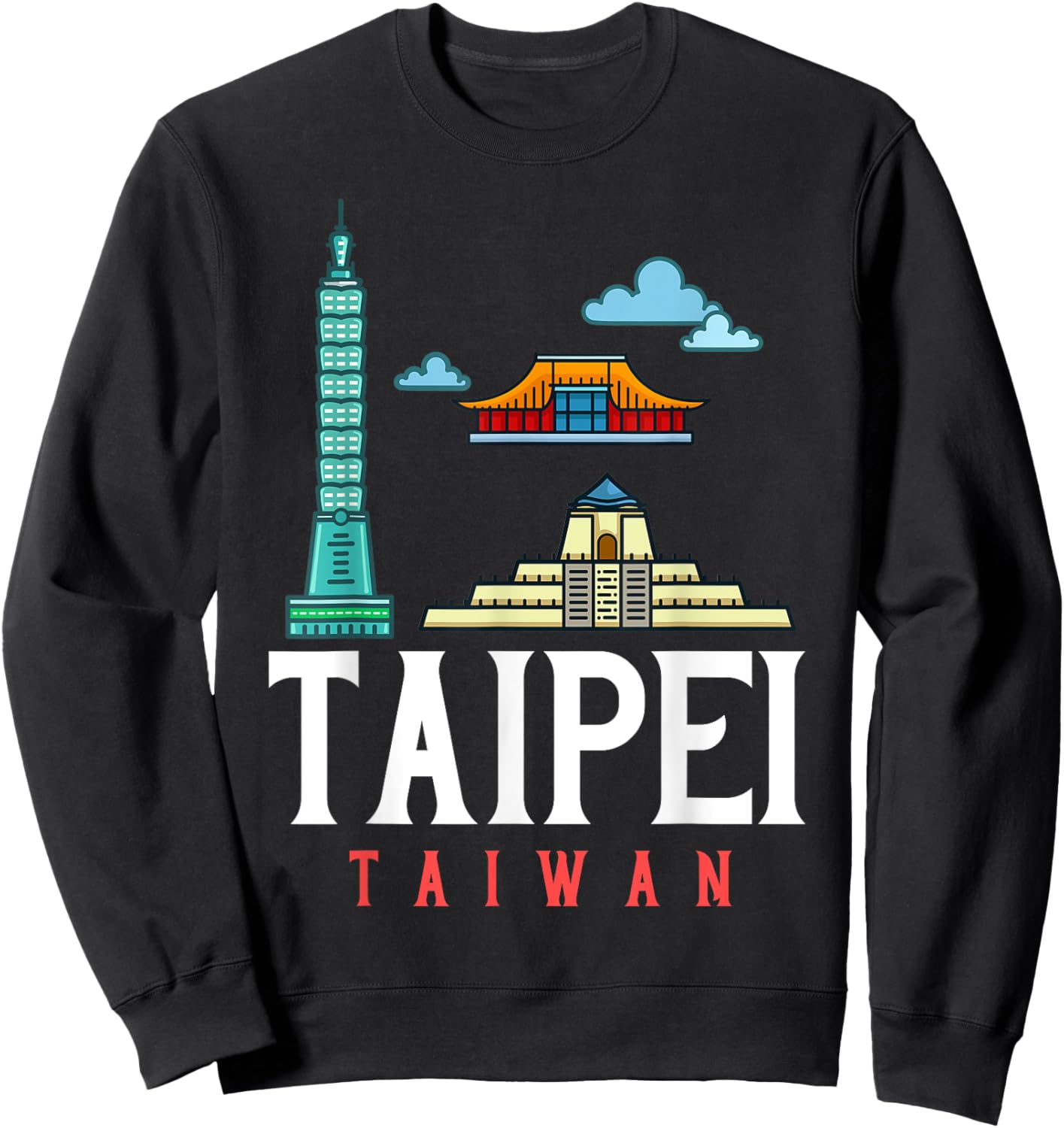 Taipei Taiwan City Skyline Map Travel Sweatshirt - Sweatshirt | Black