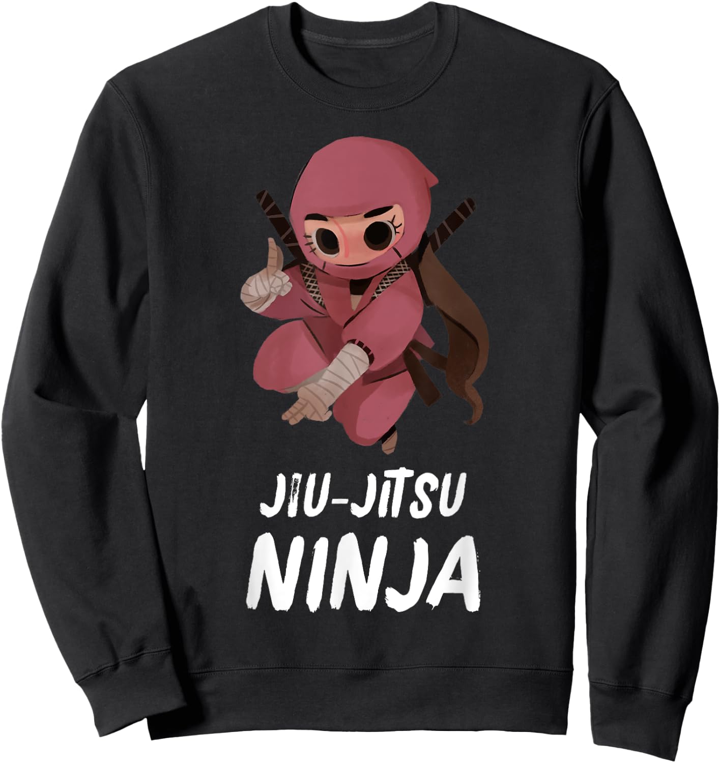 Girls Jiu-Jitsu Ninja Funny Sports Sweatshirt - Sweatshirt | Black