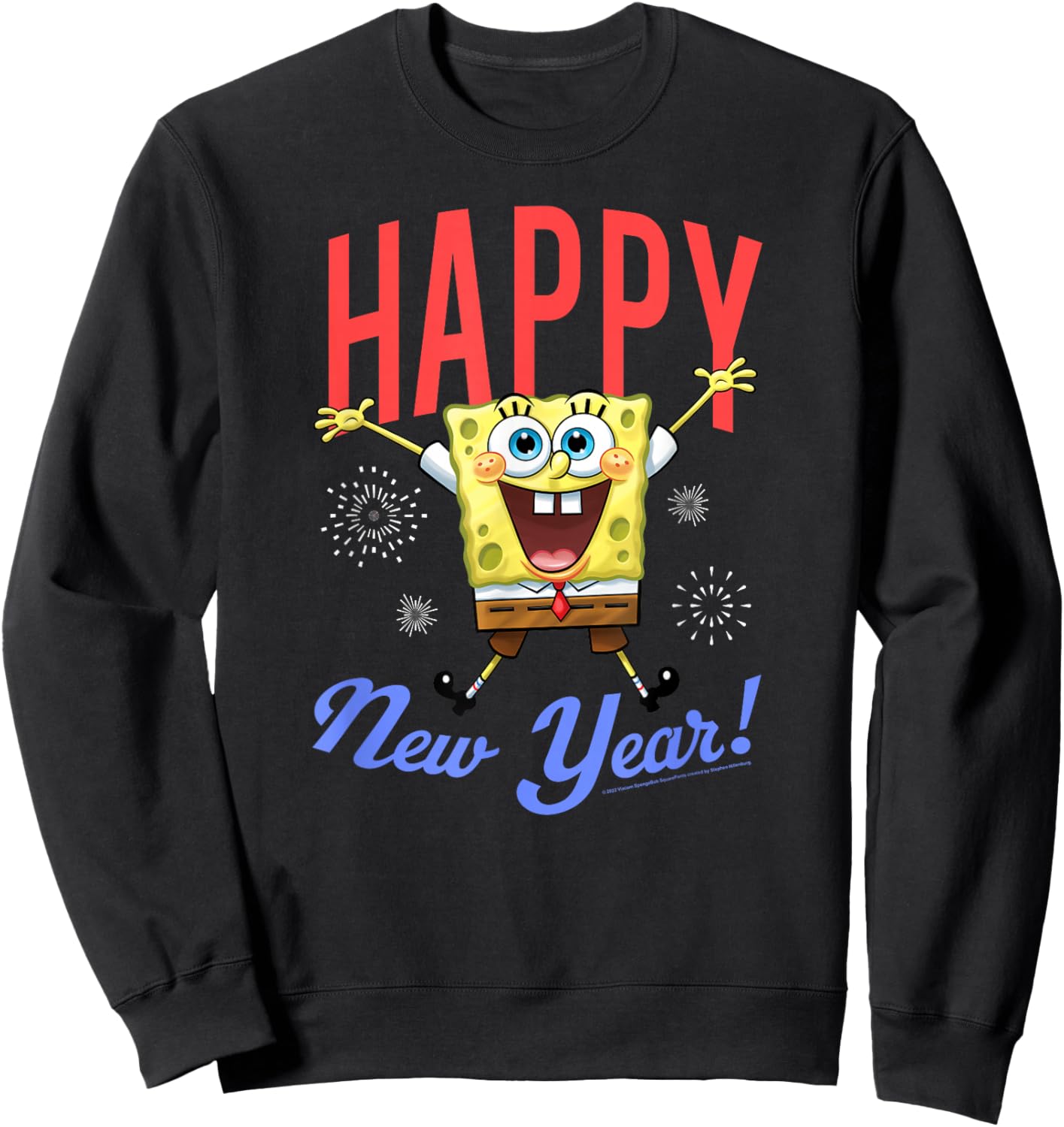 SpongeBob SquarePants Happy New Year Celebration Sweatshirt - Sweatshirt | Black
