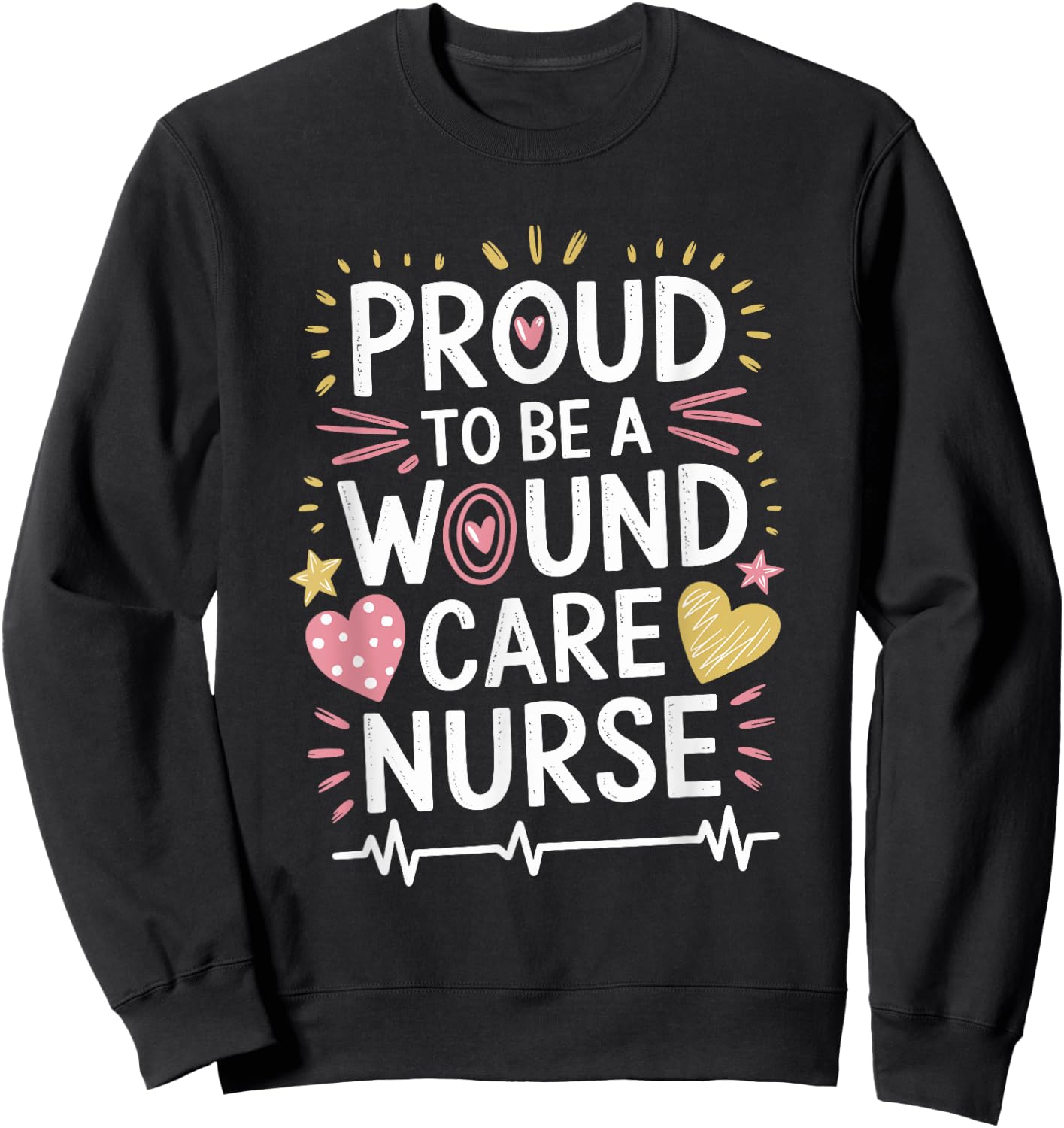 WOCN Wound Care Nurse Design Medical Ostomy Nursing Sweatshirt - Sweatshirt | Black