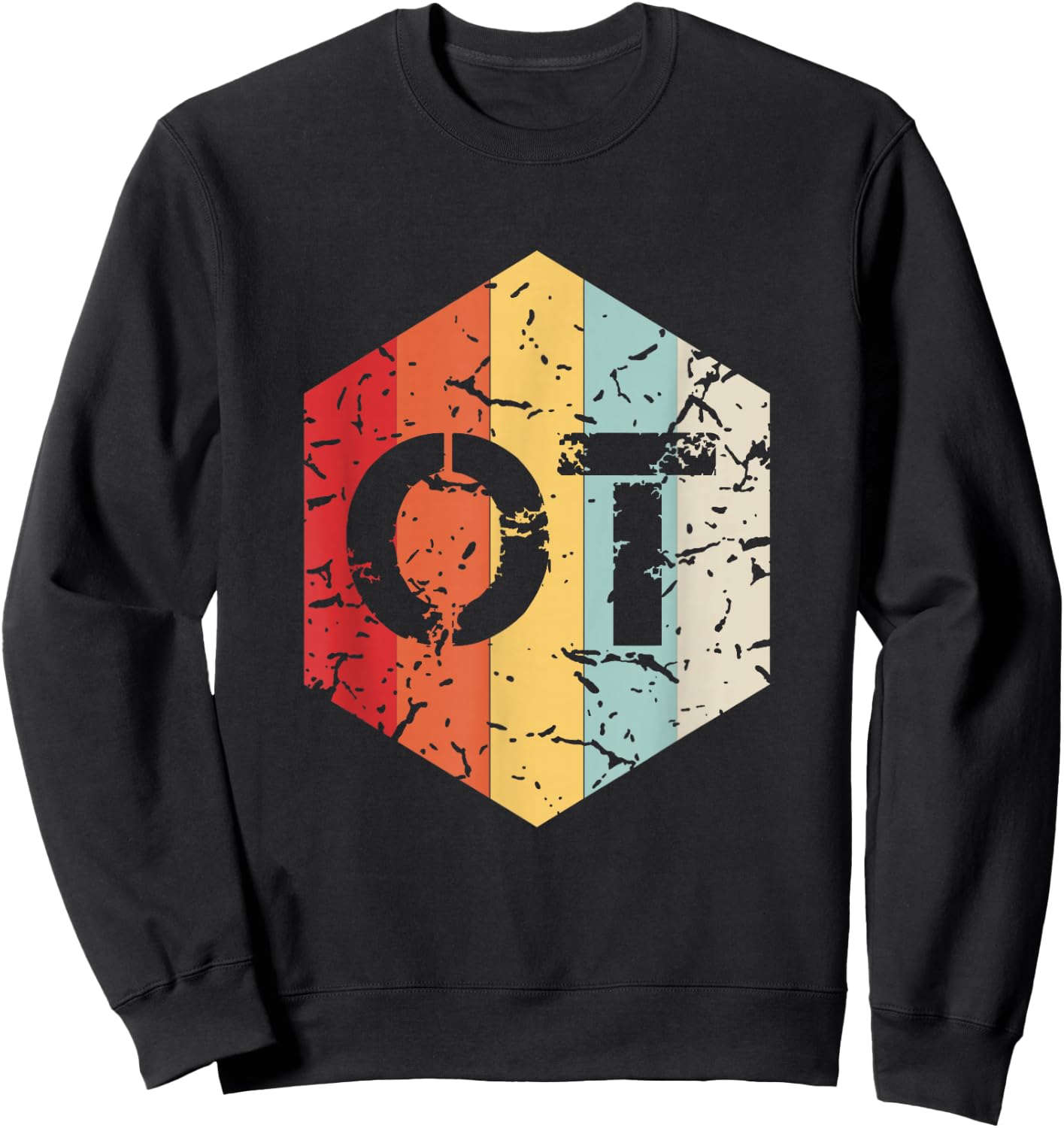 Retro OT Occupational Therapy Gift Therapist Month Sweatshirt - Sweatshirt | Black