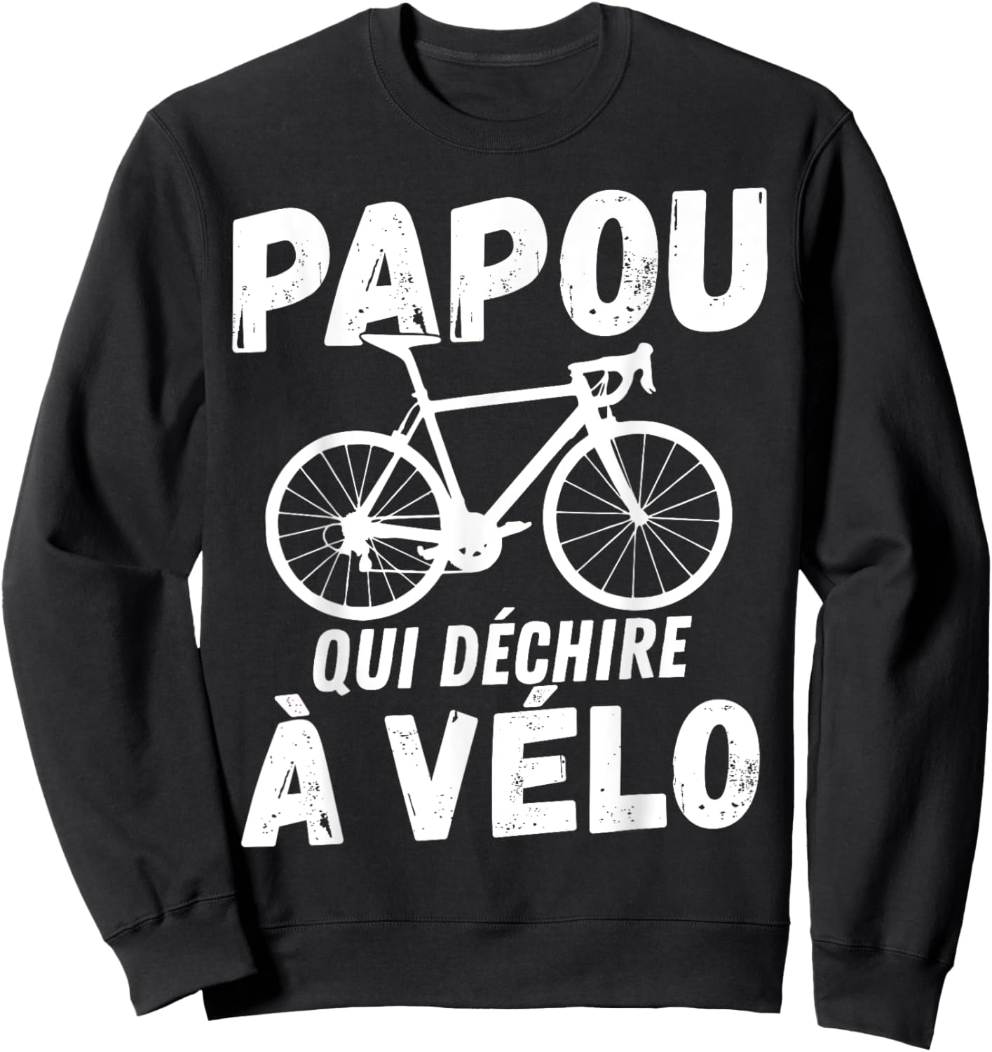 Bicycle man funny cycling cyclist Papua tearing bike , Black, S Sweatshirt - Sweatshirt | Black