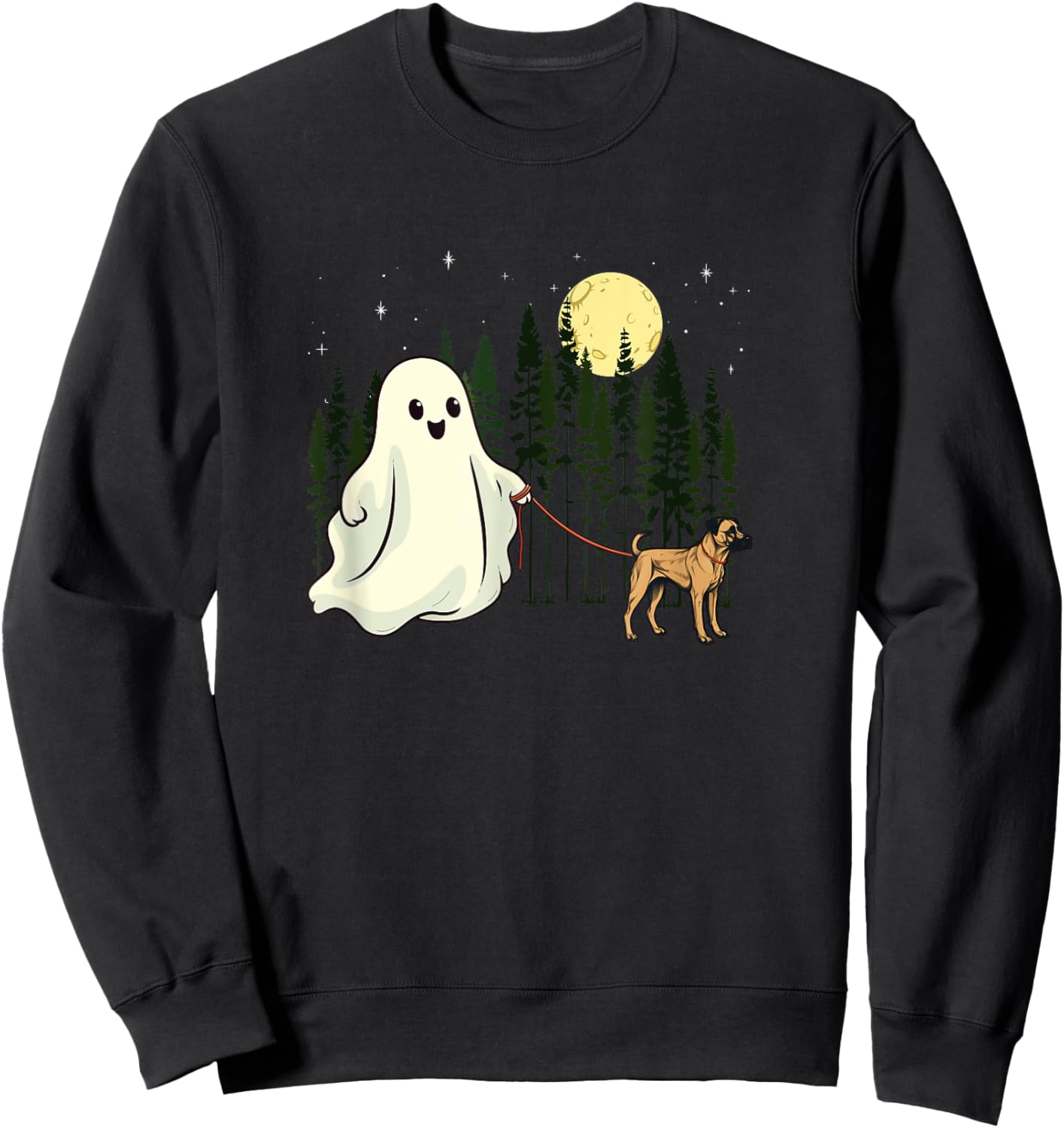 Black Mouth Cur Walking Ghost Halloween Funny Kids Costume Sweatshirt - Sweatshirt | Black