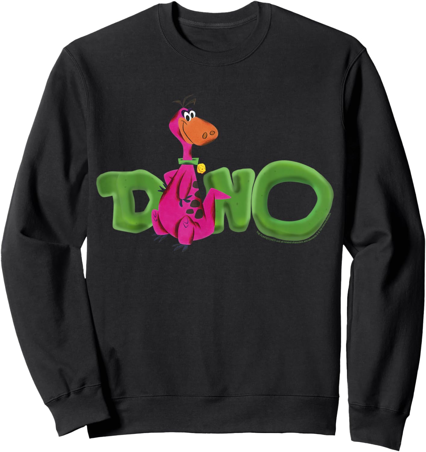 The Flintstones Dino Artsy Text Sweatshirt - Sweatshirt | Black