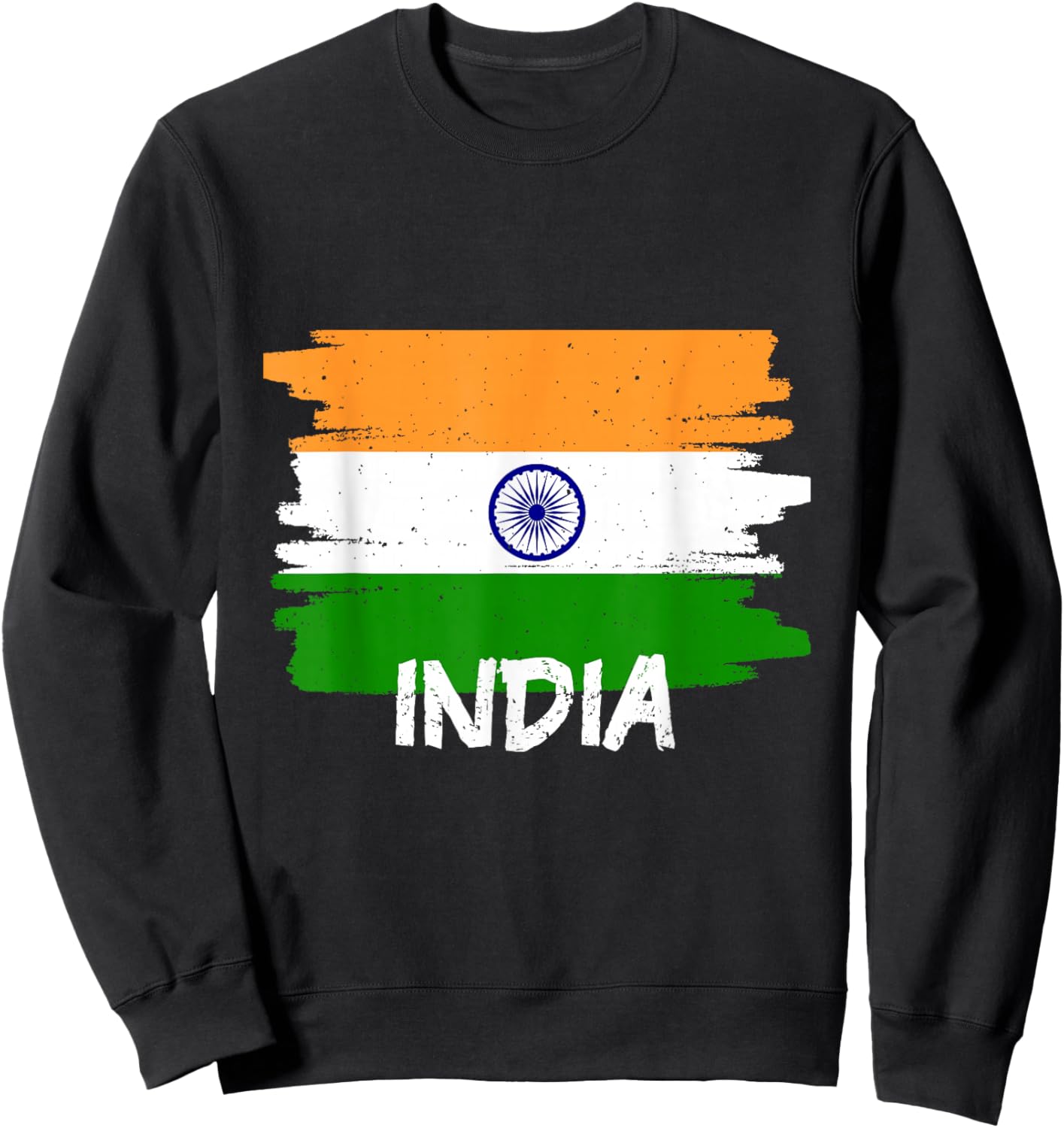 Cool India Flag Sweatshirt - Sweatshirt | Black
