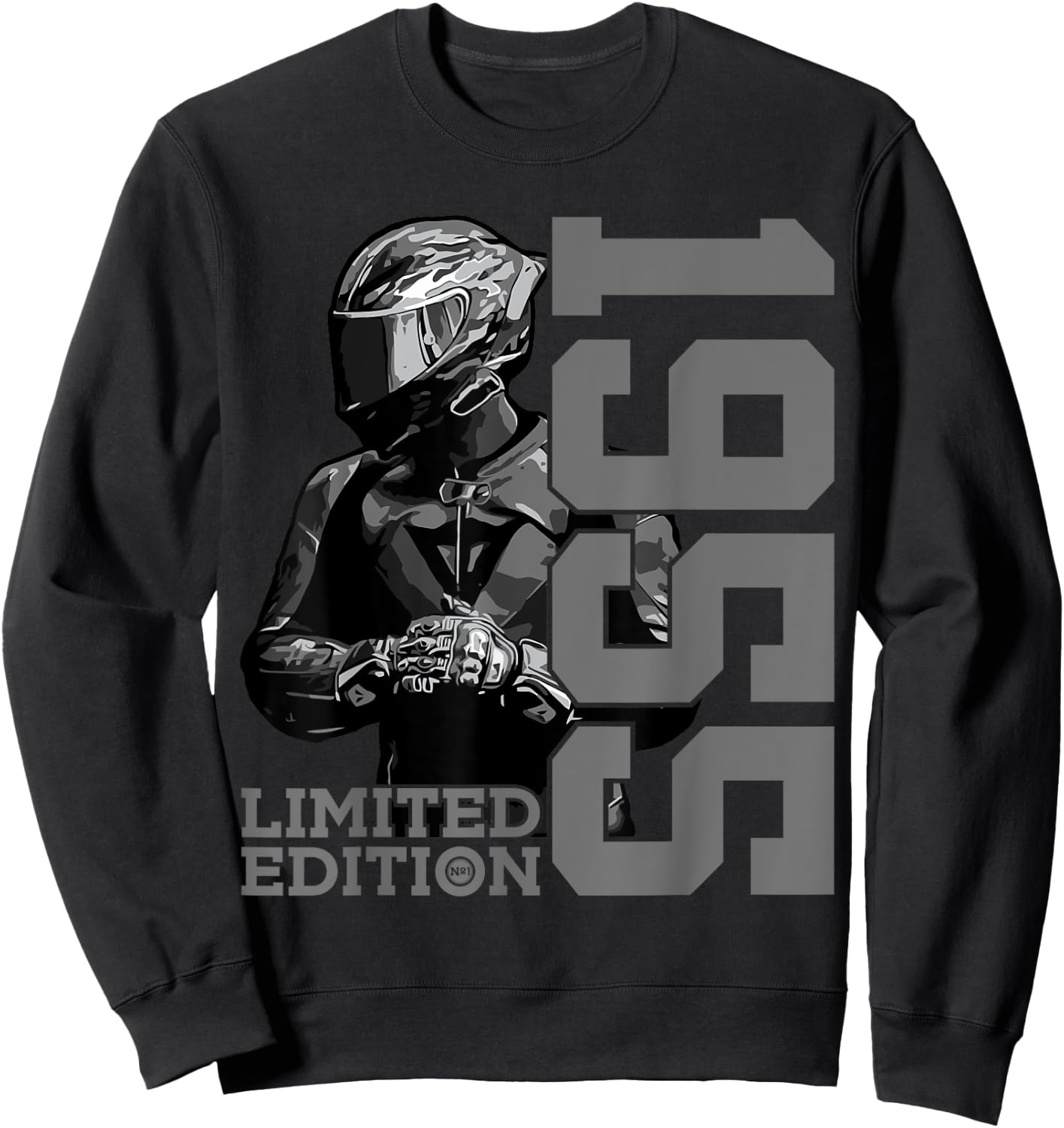Limited Edition 1955 Biker Motorcycle 70th Birthday Sweatshirt - Sweatshirt | Black