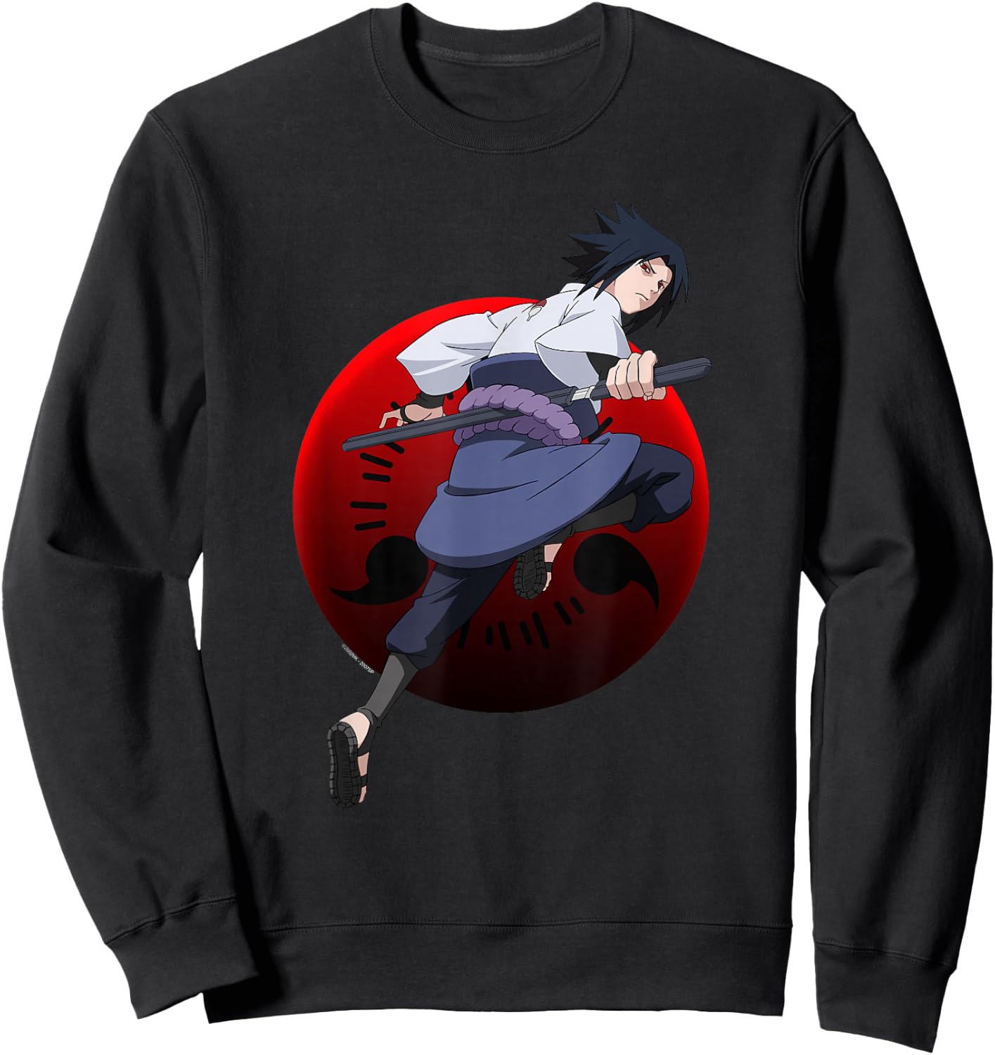Naruto Shippuden Sasuke with Sharingan Anime Sweatshirt - Sweatshirt | Black