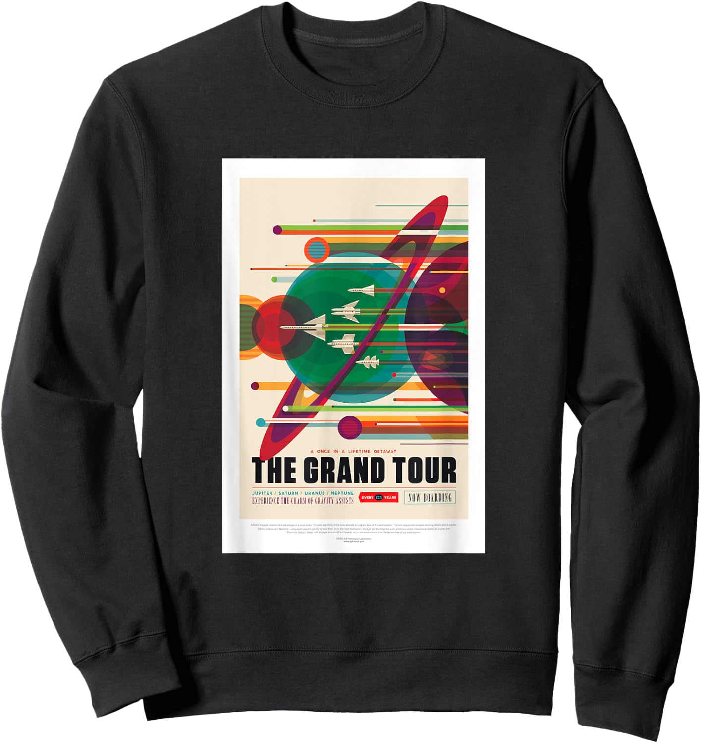 NASA JPL The Grand Tour Visions of the Future Voyager Poster Sweatshirt - Sweatshirt | Black