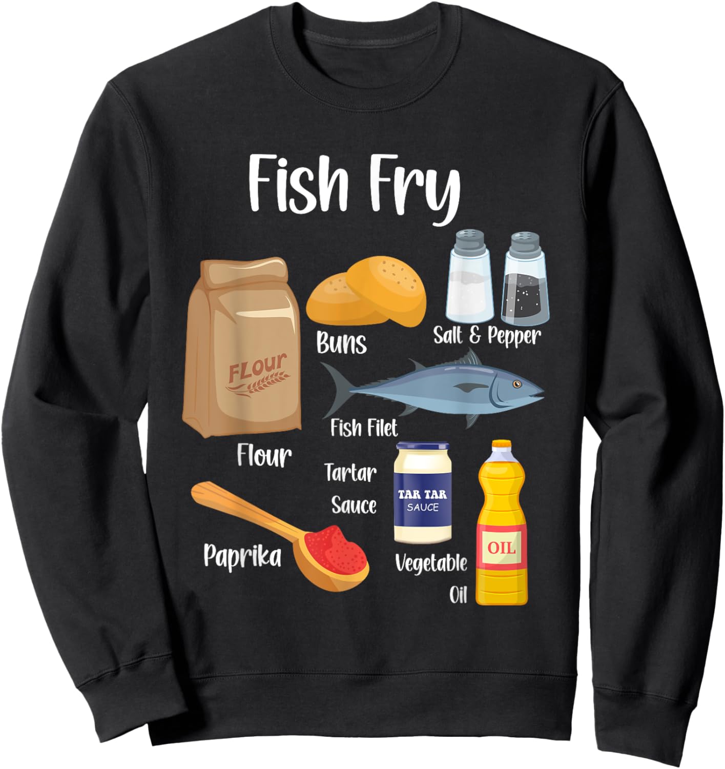Fish Fry Ingredients Sweatshirt - Sweatshirt | Black