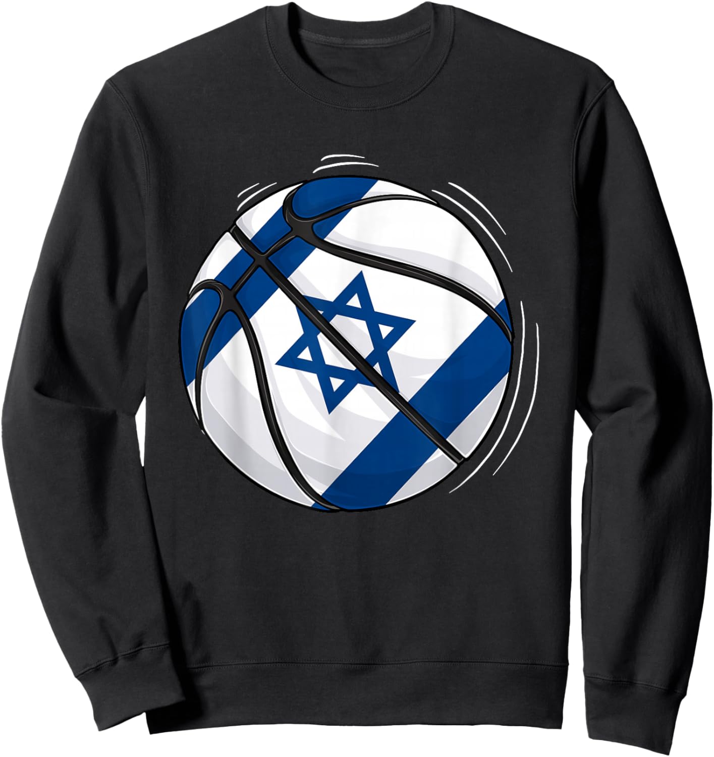 Basketball Ball With The Flag Of Israel Sweatshirt - Sweatshirt | Black