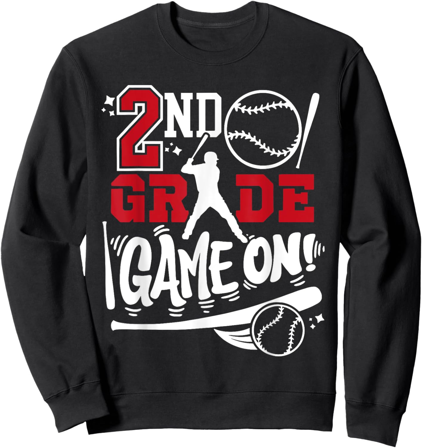 2nd Grade Game On First Day of School Baseball Second Grade Sweatshirt - Sweatshirt | Black