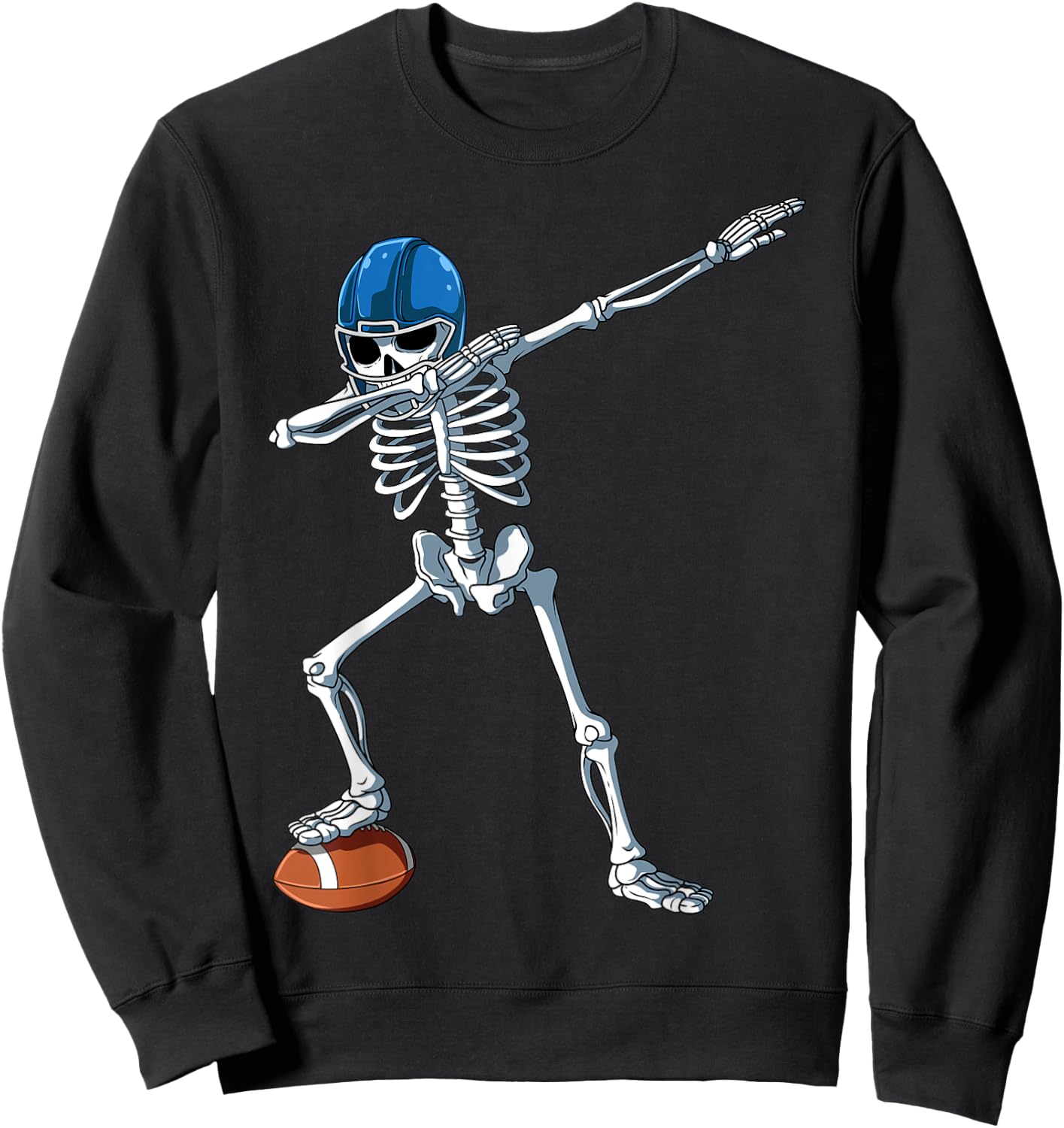 Dabbing Skeleton Football Dabbing Football Player Halloween Sweatshirt - Sweatshirt | Black