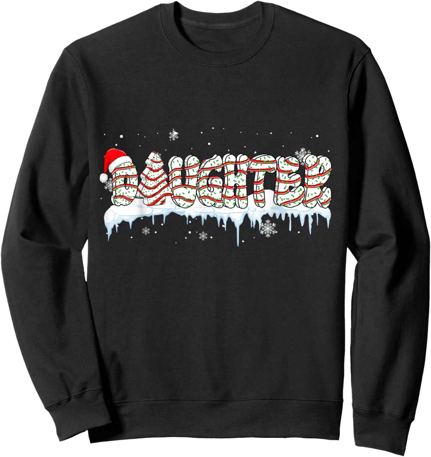 Daughter Christmas Tree Cake Baker Santa Family Group Sweatshirt - Sweatshirt | Black