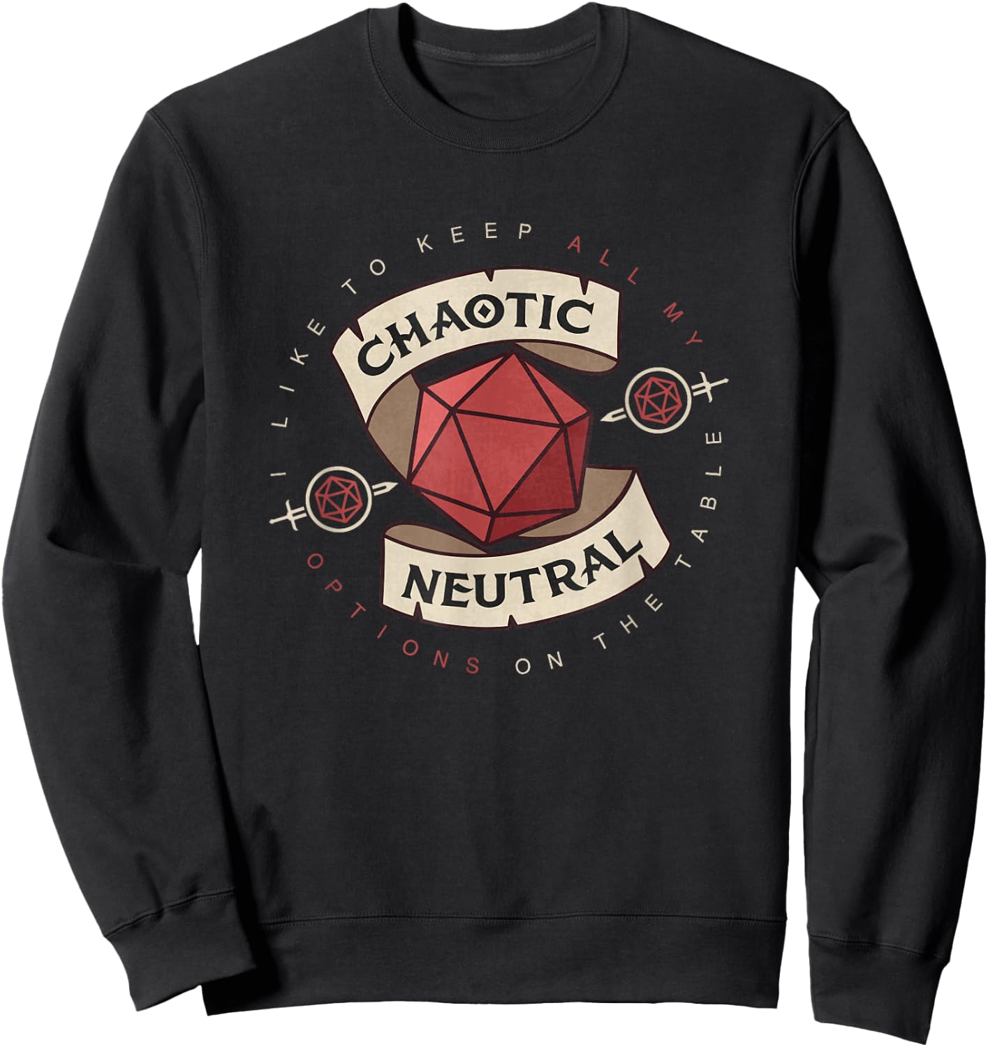 Table Role Play Vintage Game Chaotic Neutral Shirt Sweatshirt - Sweatshirt | Black