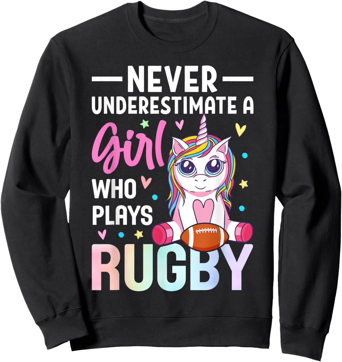 A Girl Who Plays Rugby Rugby Girl Female Rugby Player Sweatshirt - Sweatshirt | Black