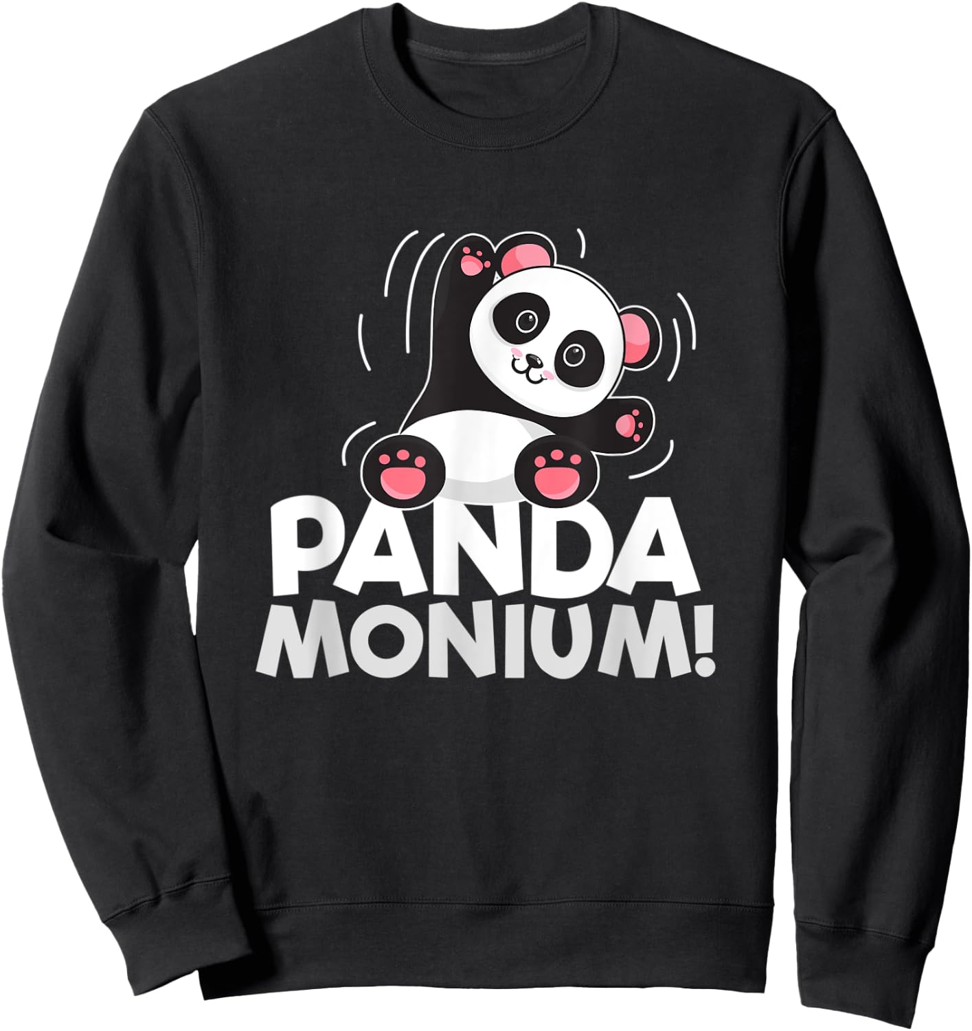 Pandamonium Funny Panda-Bear Pun Sweatshirt - Sweatshirt | Black