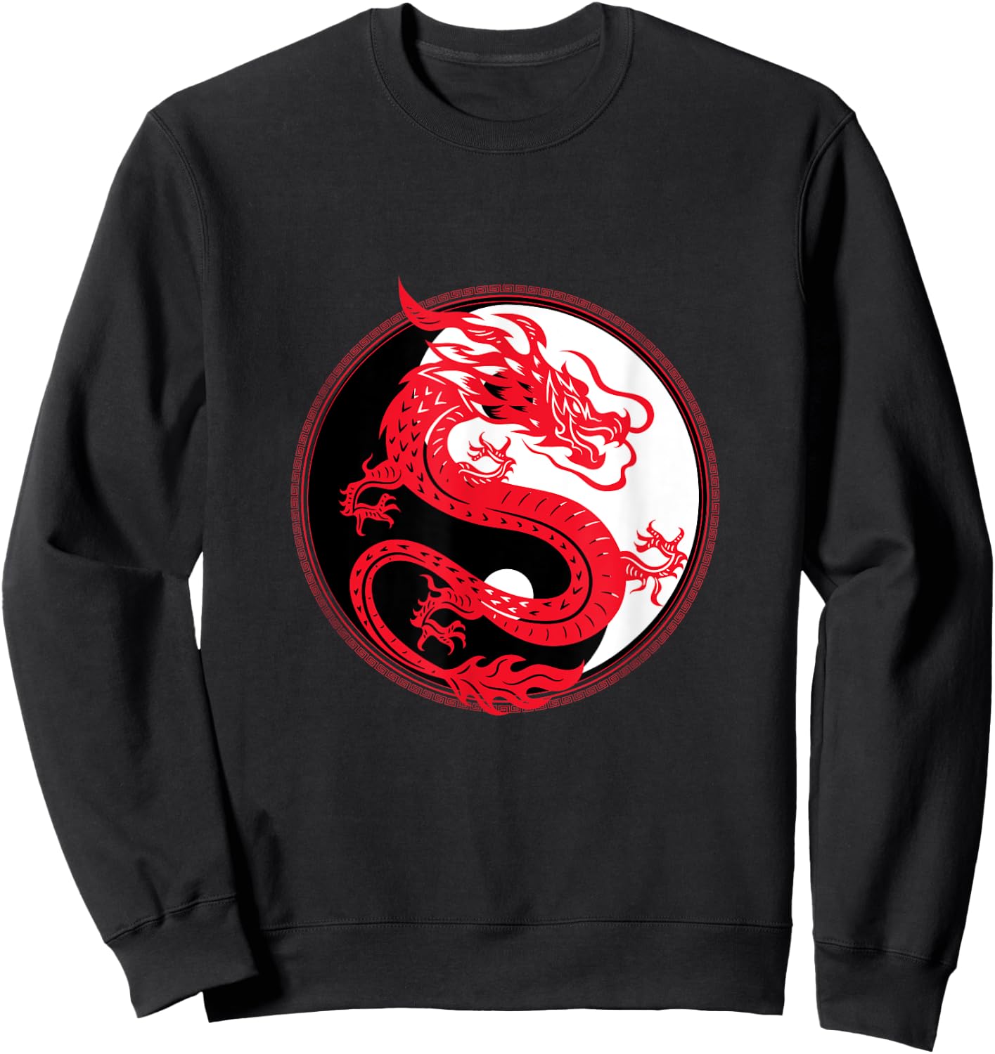 Yin and Yang Dragon Culture Myth Art Chinese Gift Sweatshirt - Sweatshirt | Black