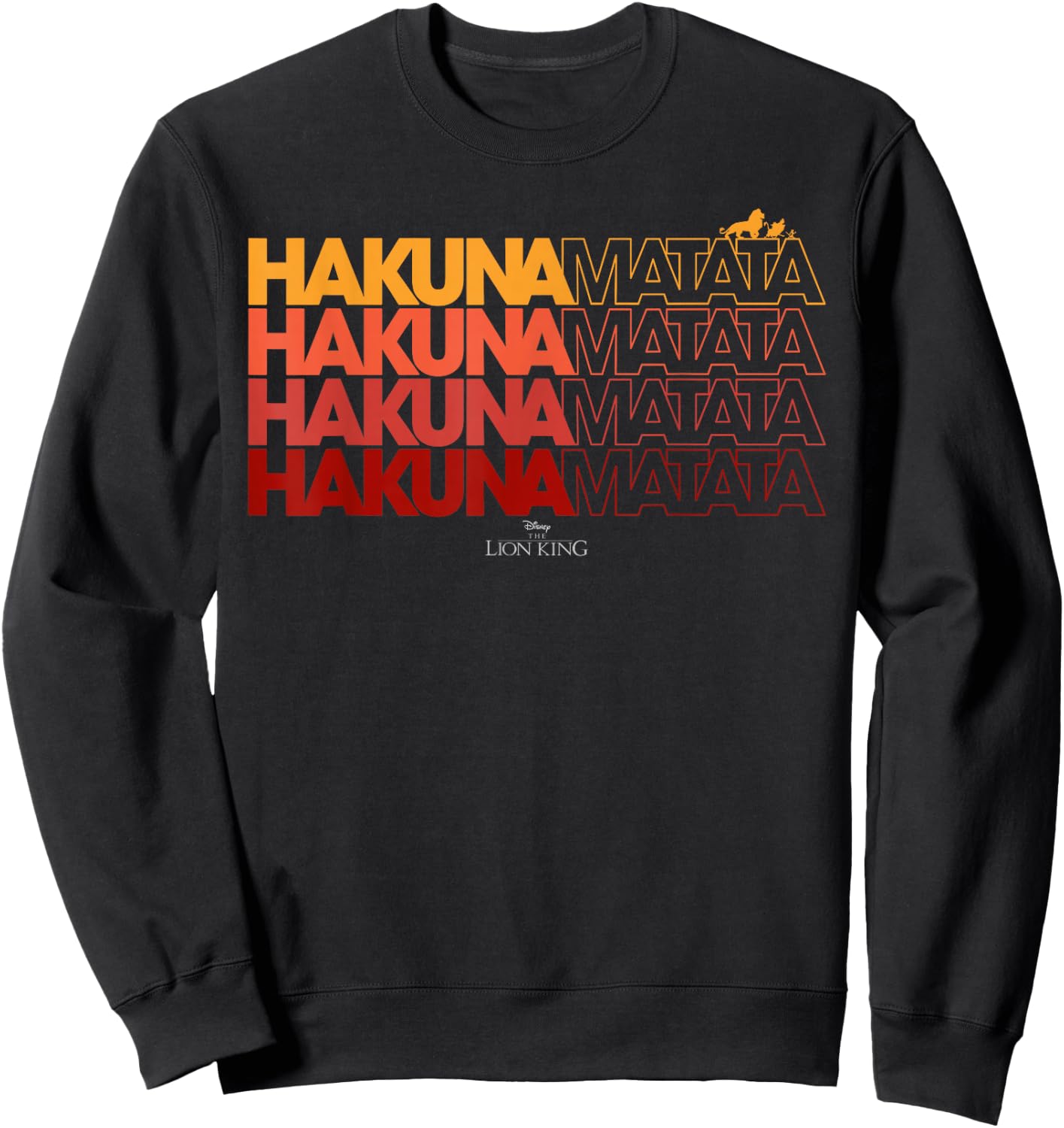 Disney The Lion King Hakuna Matata Word Stack Sweatshirt - Sweatshirt | Black