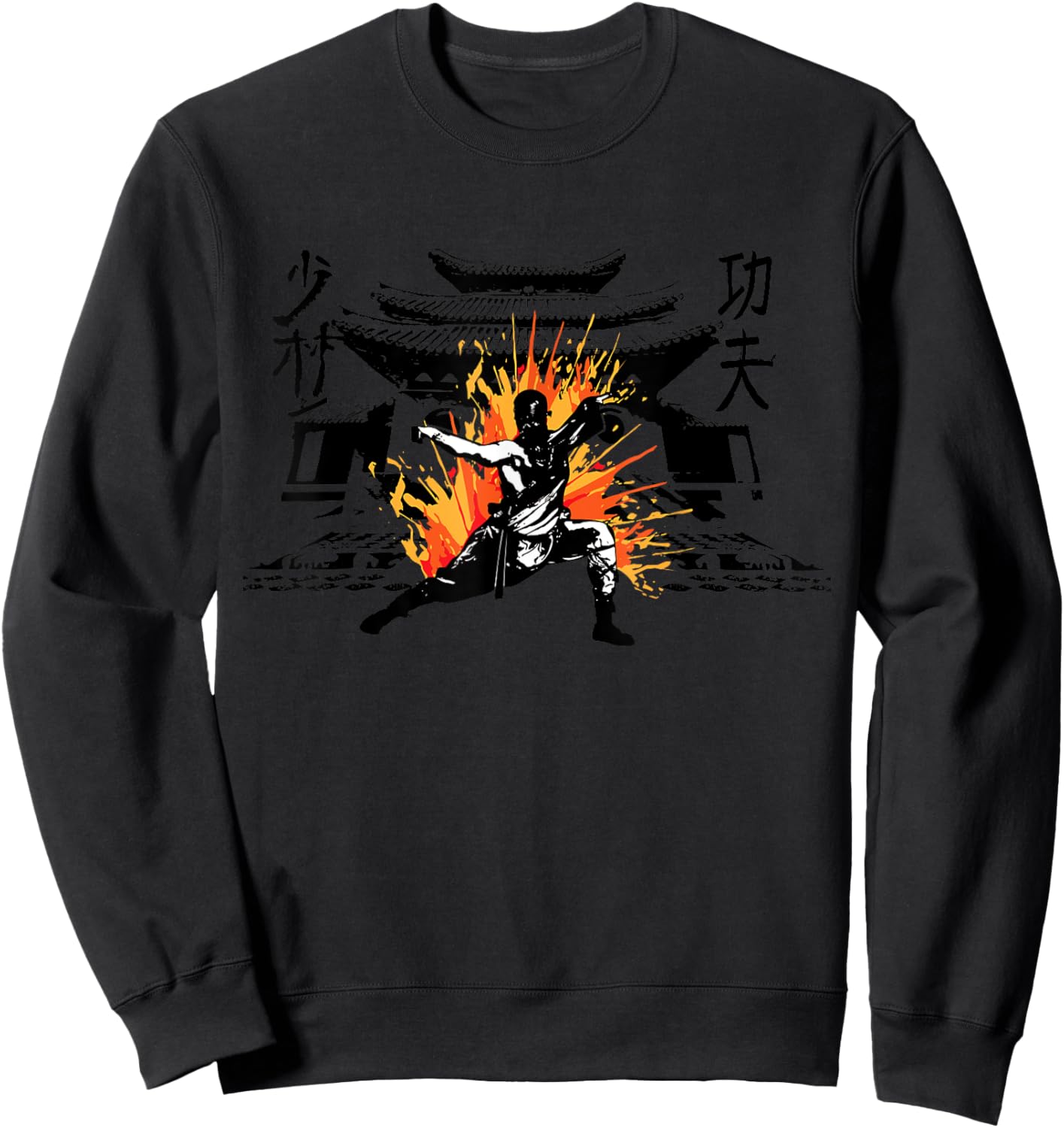 Shaolin Kung Fu Martial Arts Shaolin Monk Fighter Sweatshirt - Sweatshirt | Black