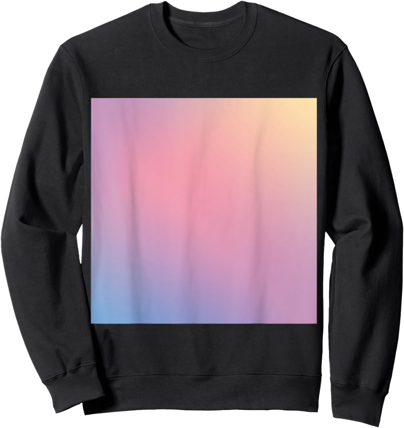 Watercolor Ombre - Pastel Pink Blue Yellow Gradient Sweatshirt - Sweatshirt | Black